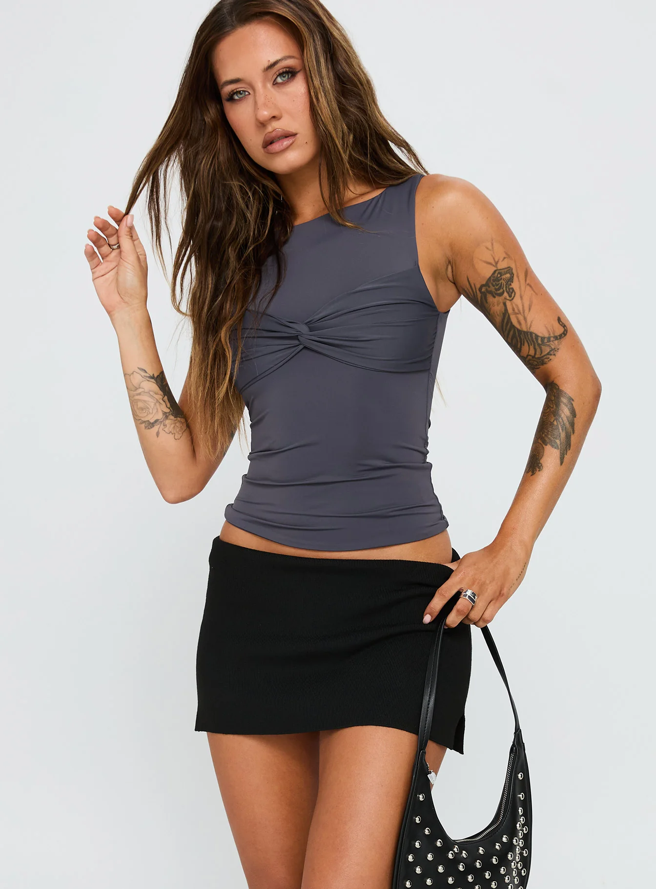 Sparky Mid Rise Skort Black