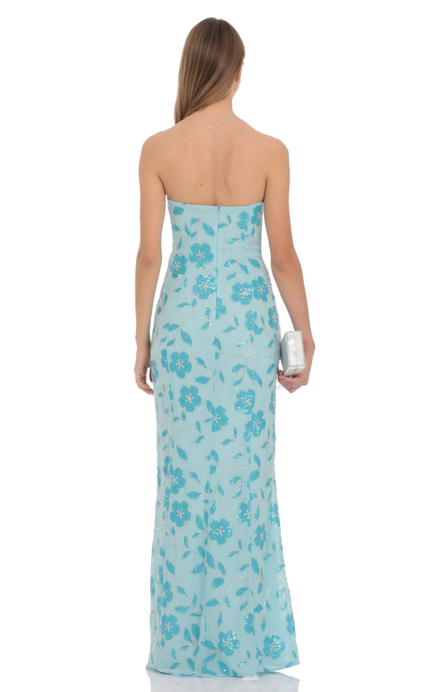 Masha Sequin Maxi Dress in Blue
