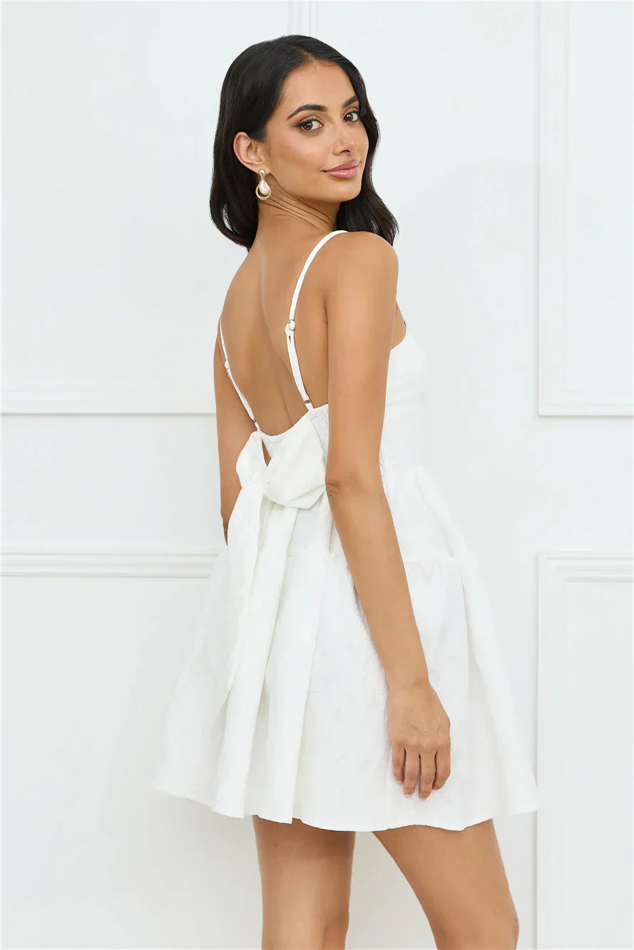 Softly Stunning Mini Dress White