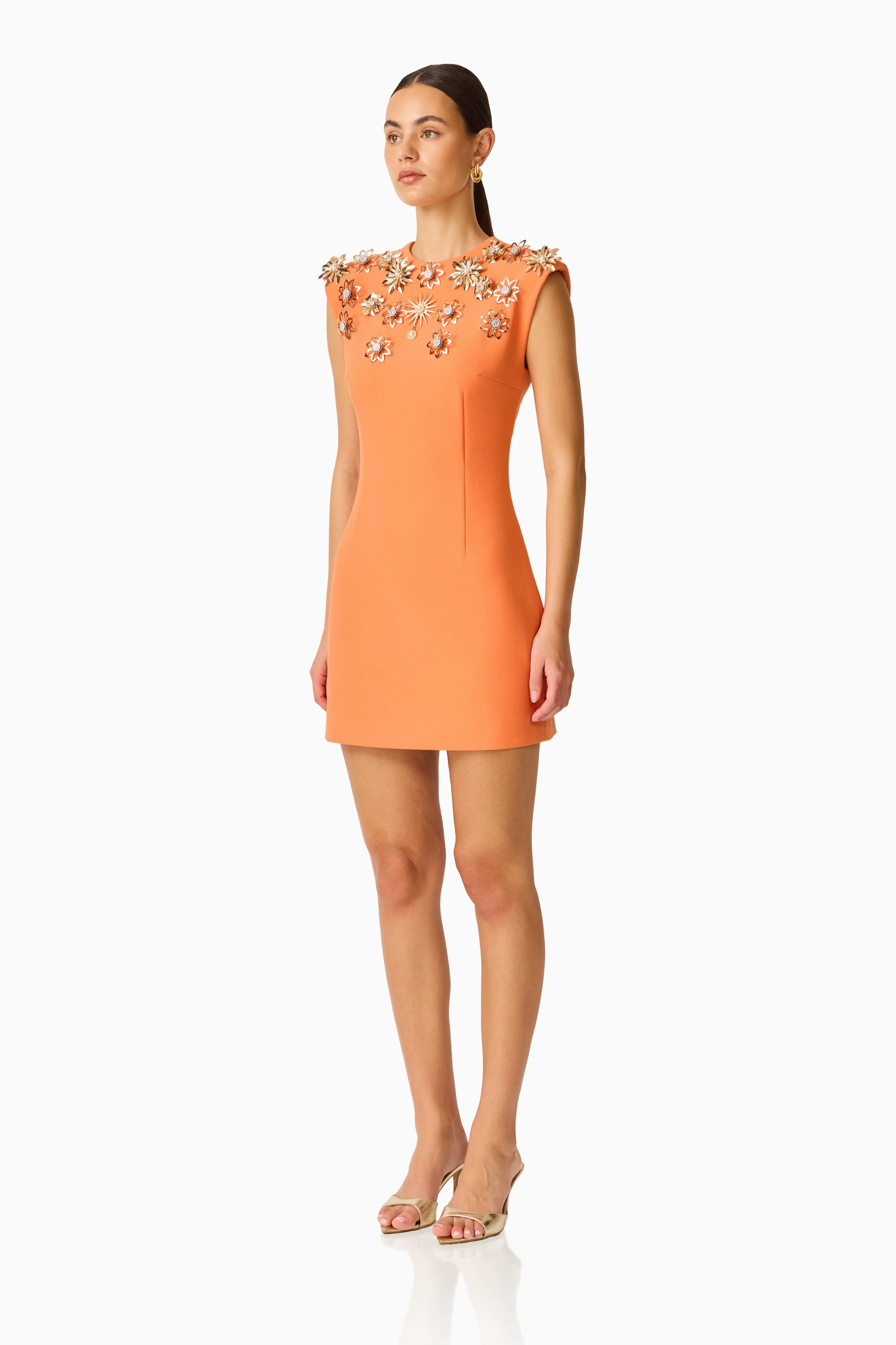 Solae Floral Mini Dress in Orange