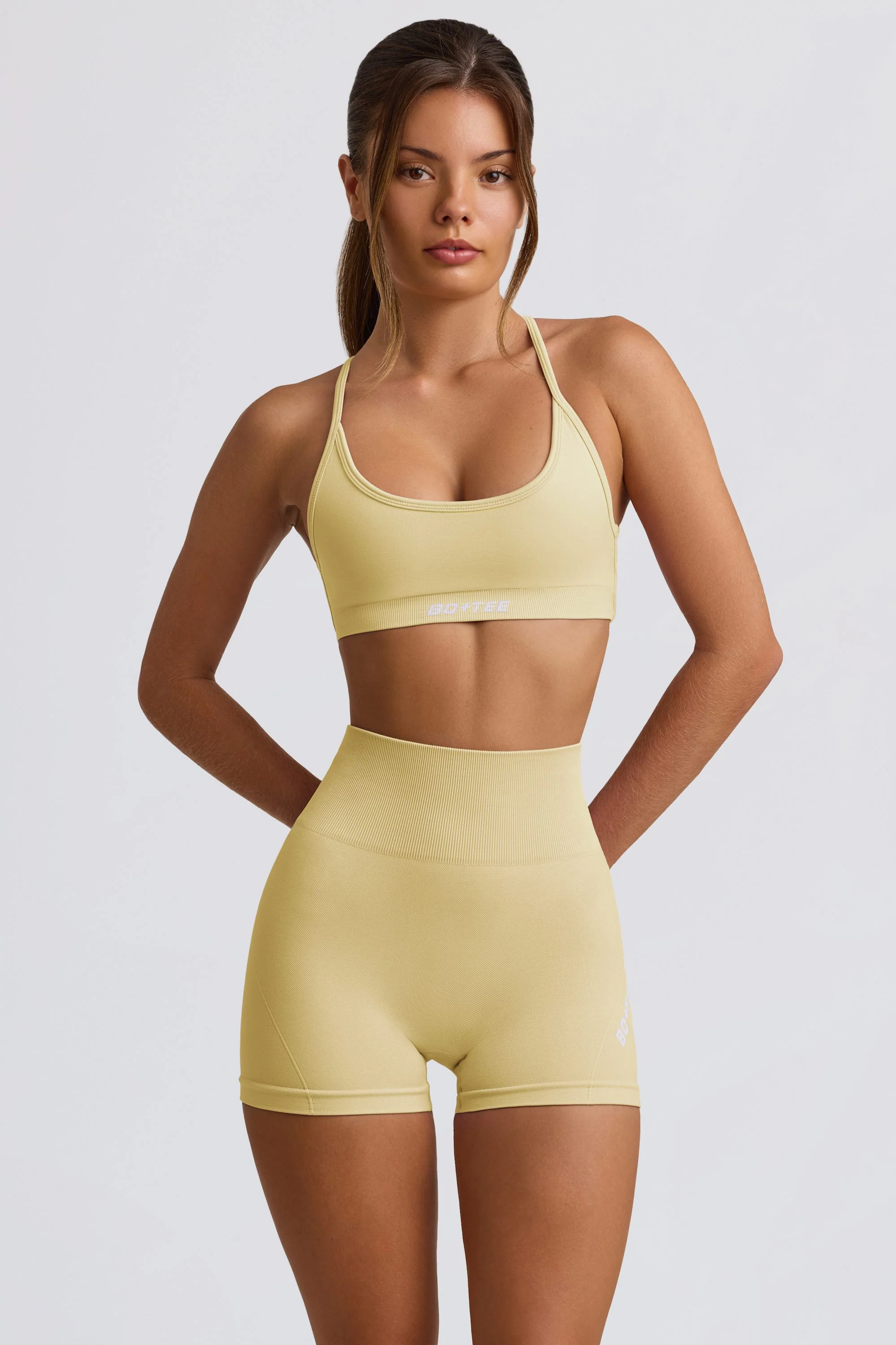 Super Sculpt Seamless Mini Shorts in Butter Yellow