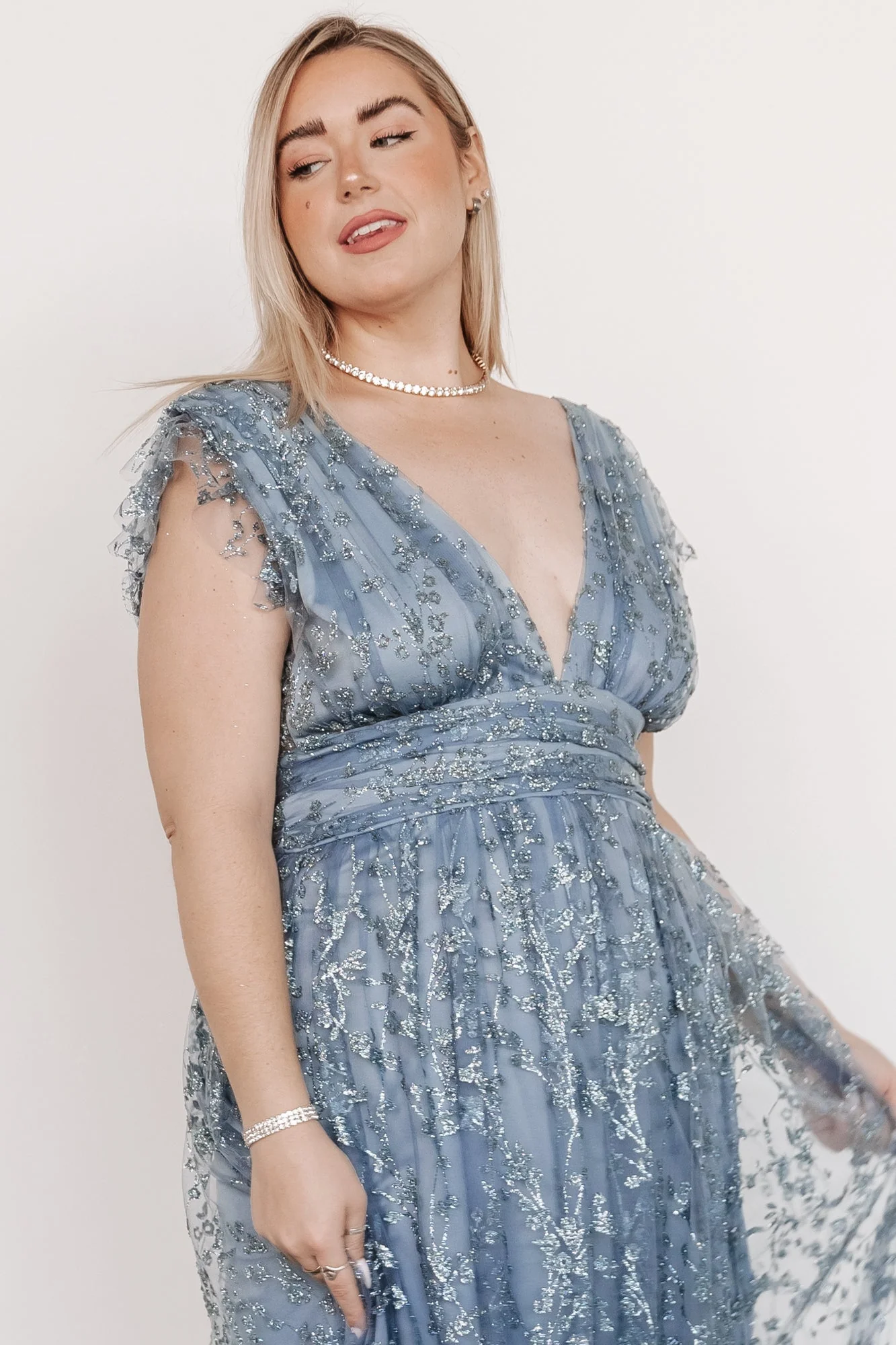 Arlene Shimmer Gown | Winter Blue - luluinthesky
