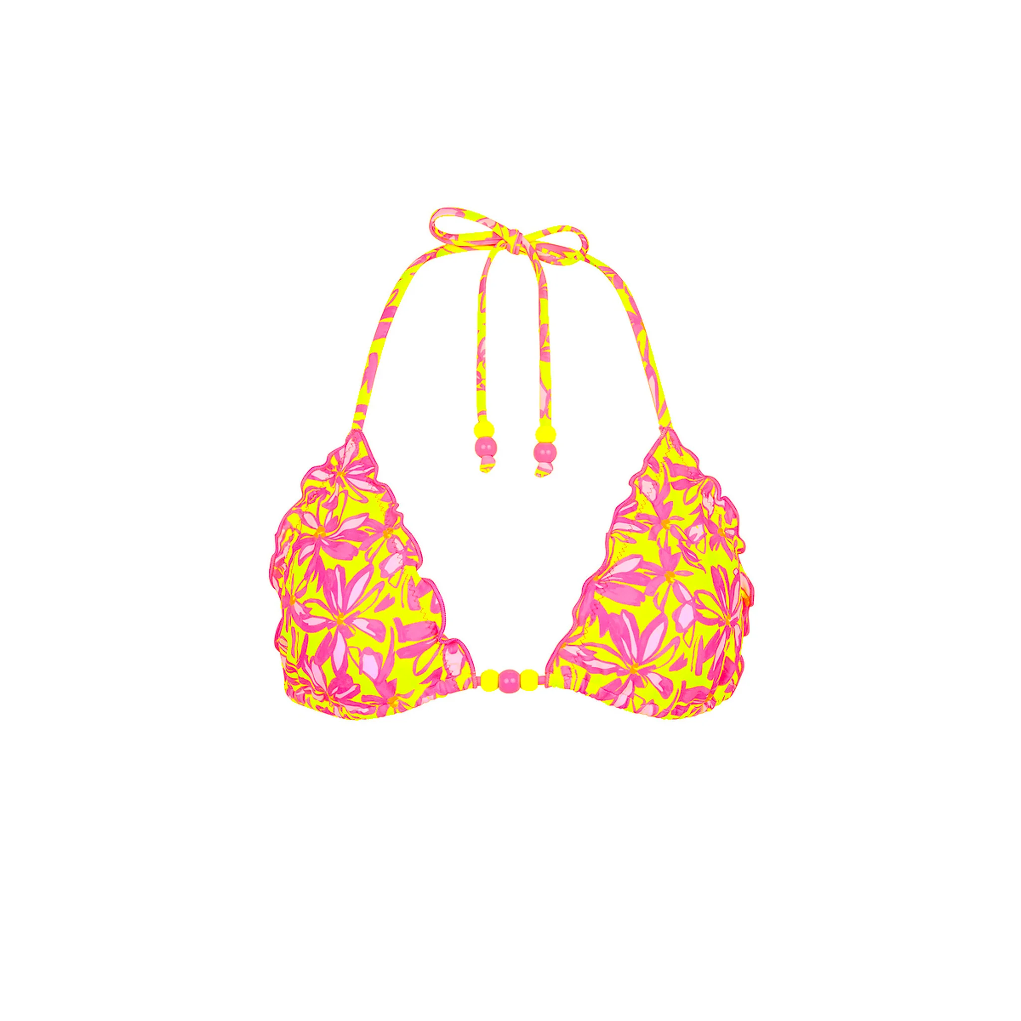 Lettuce Edge Bralette Bikini Top - Sherbet Skies