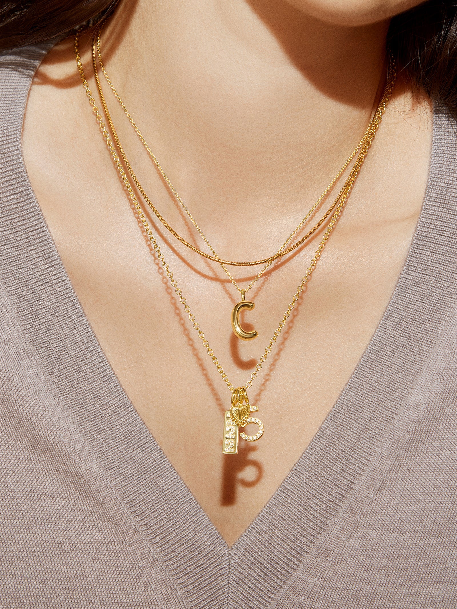 Classic Gold Initial Necklace - Gold Plated Brass