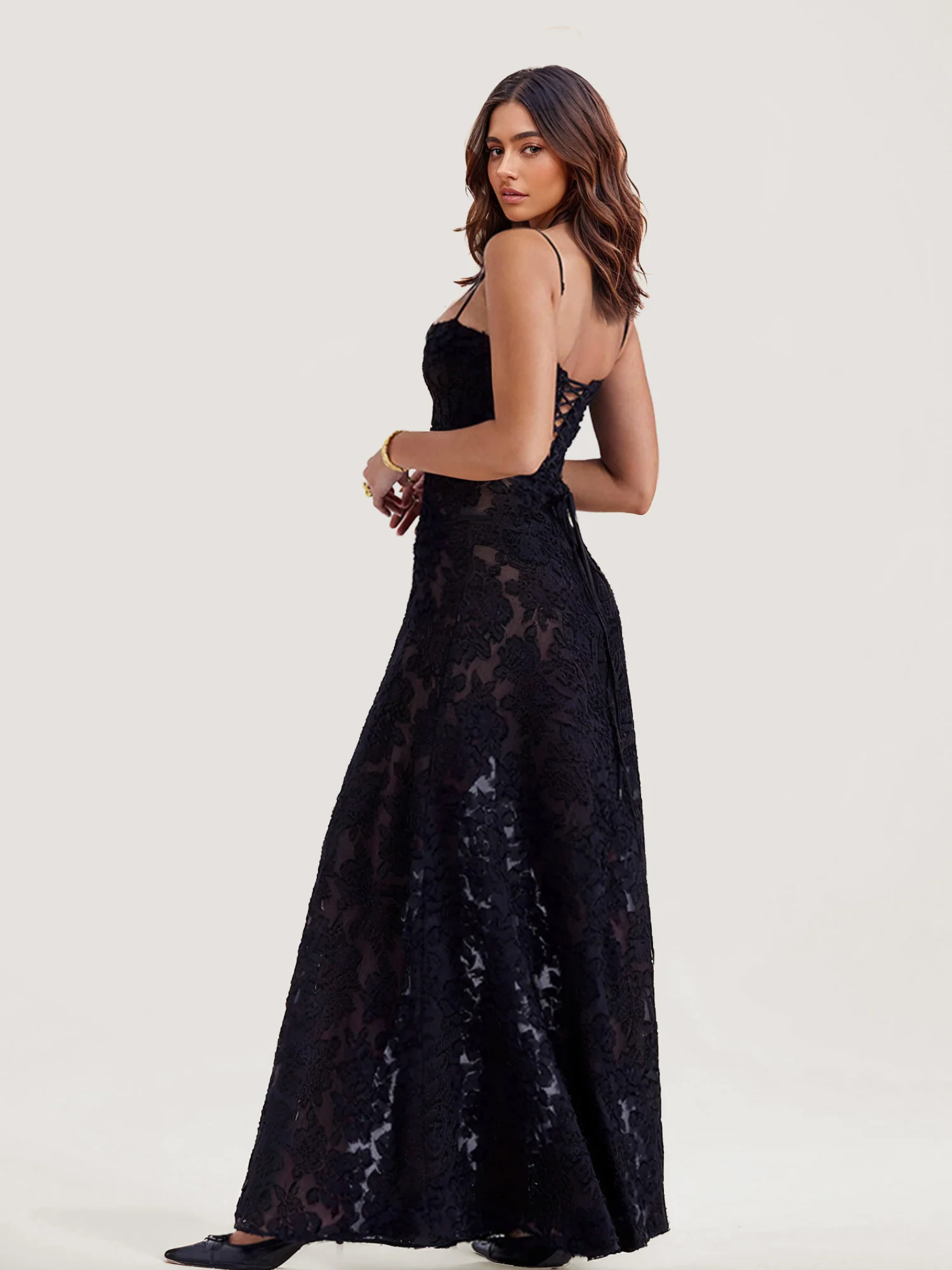 Black Lace Maxi Dress
