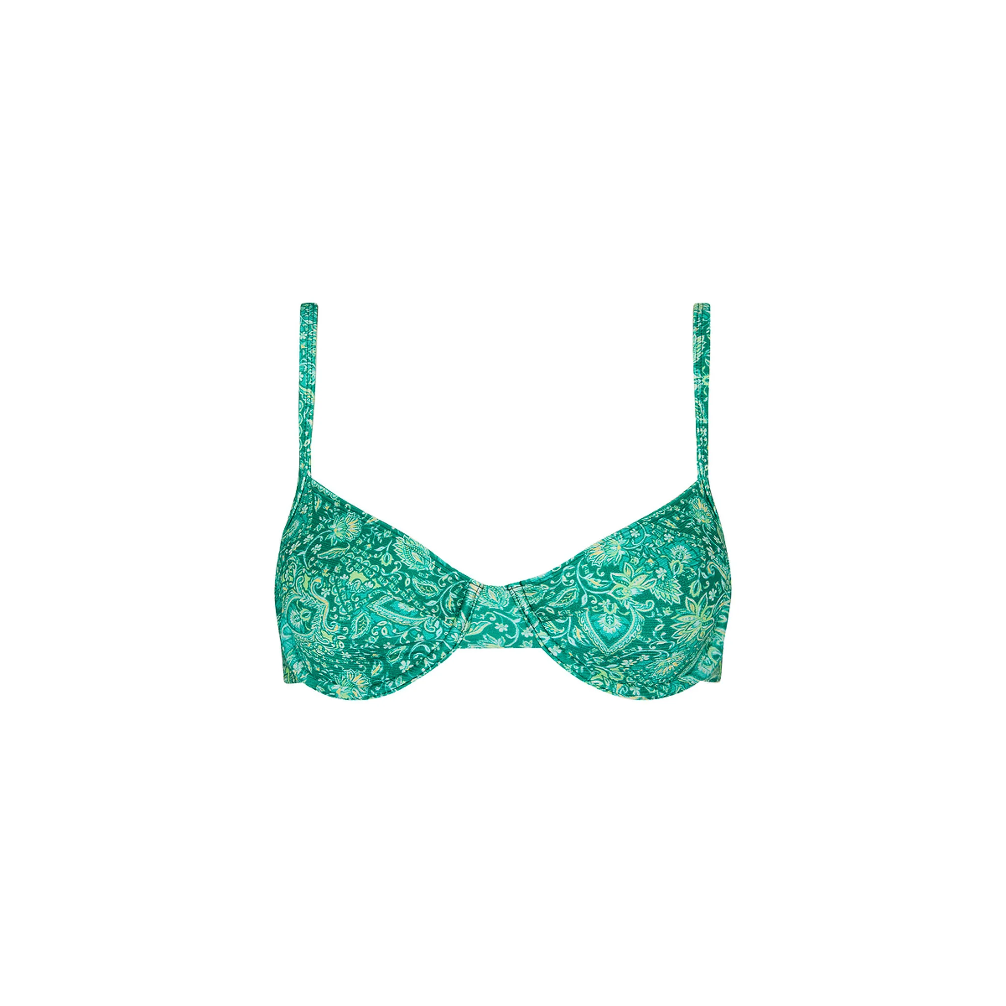 Ditzy Underwire Bra Bikini Top - Emerald Aura