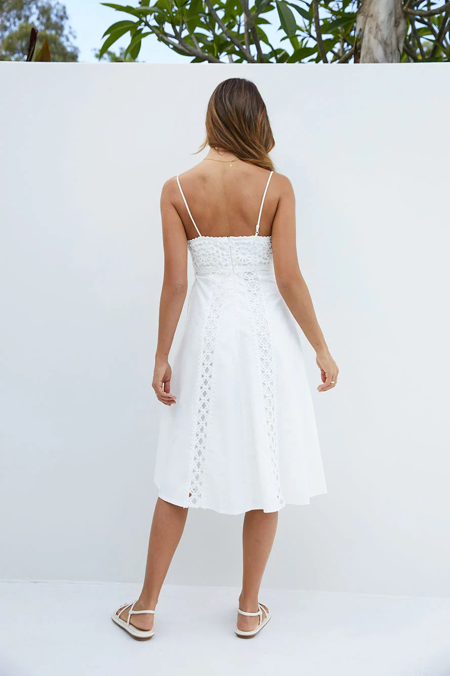 Celestial  Midi Dress White