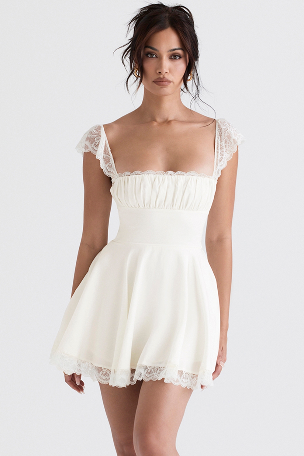 Ivory A-line Mini Dress