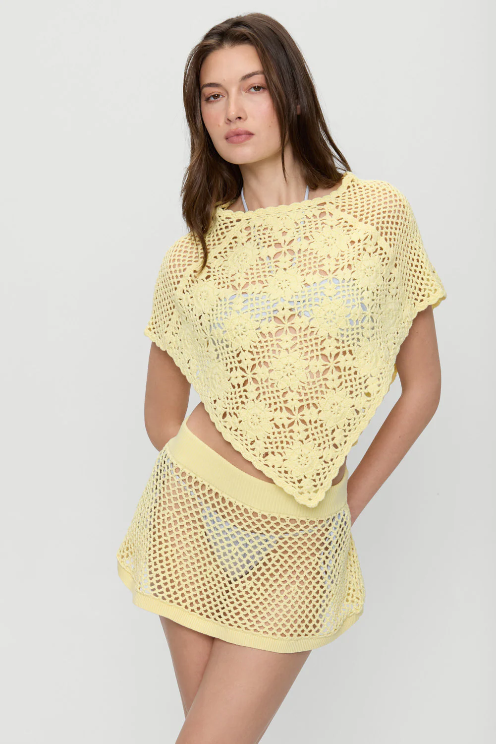 Adaline Crochet Mini Skirt - Whipped Butter