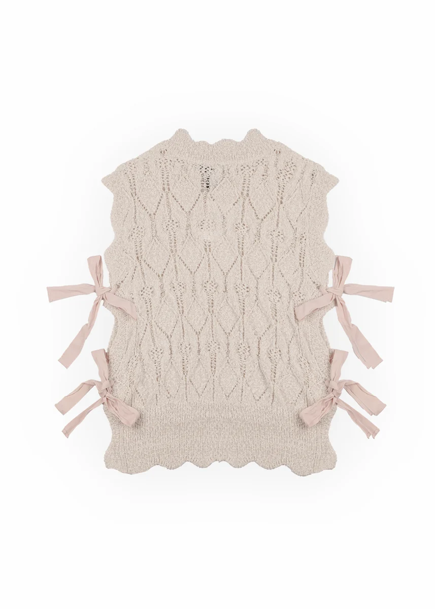 Sleeveless Side-Tie Crochet Knit Top