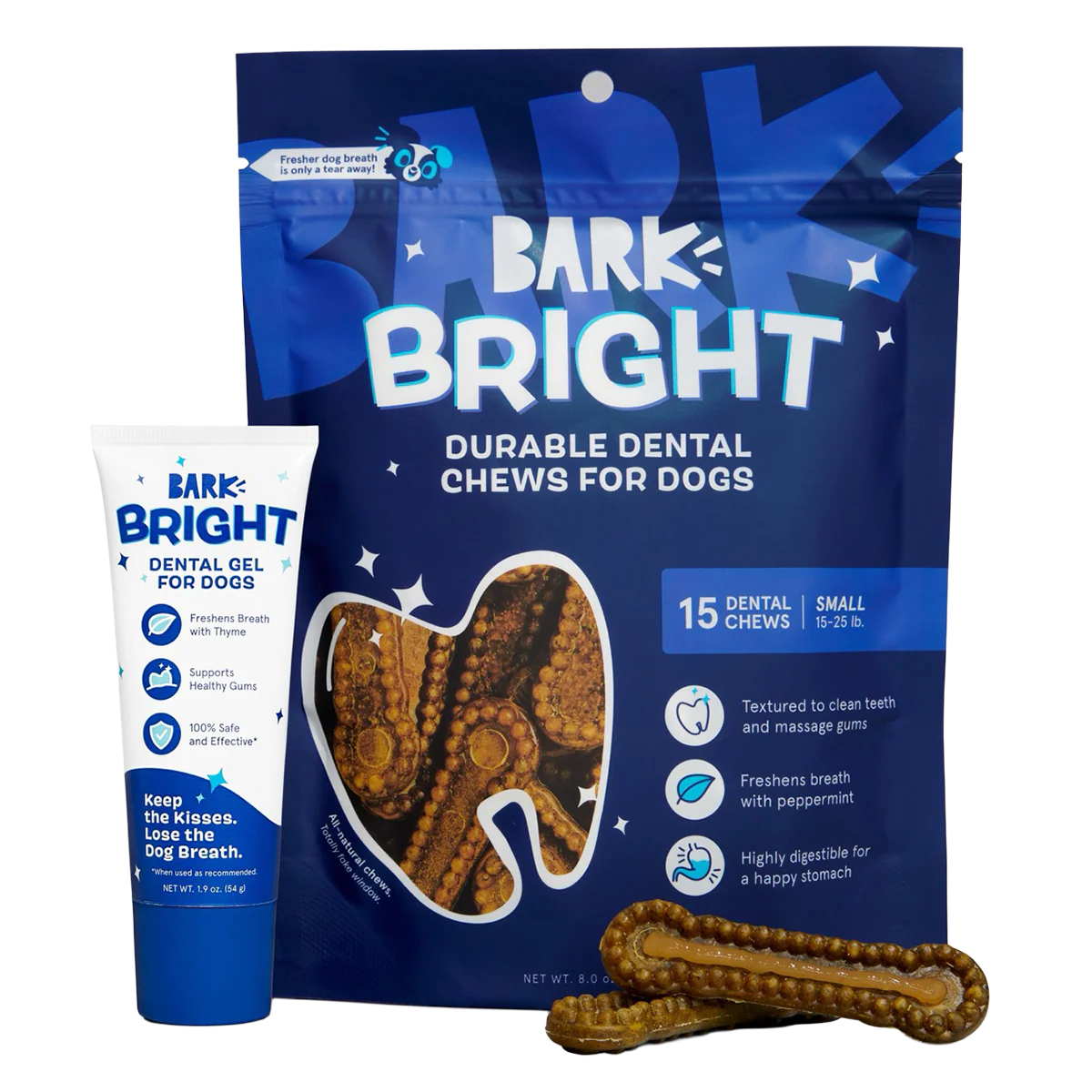 Bright Durable Dental Kit, 15 Ct Chews + Toothpaste