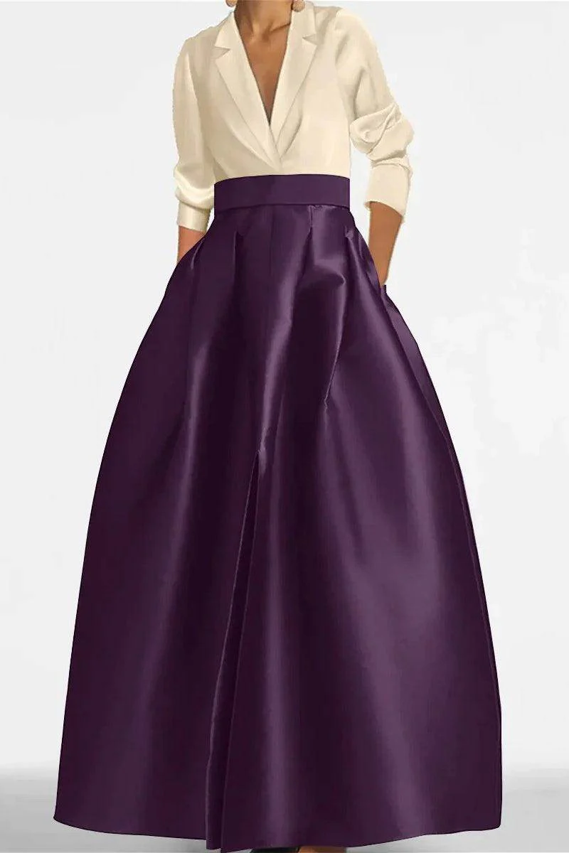 A Line Jewel Neck V-Neck Long Sleeves Mother Dresses CM0342