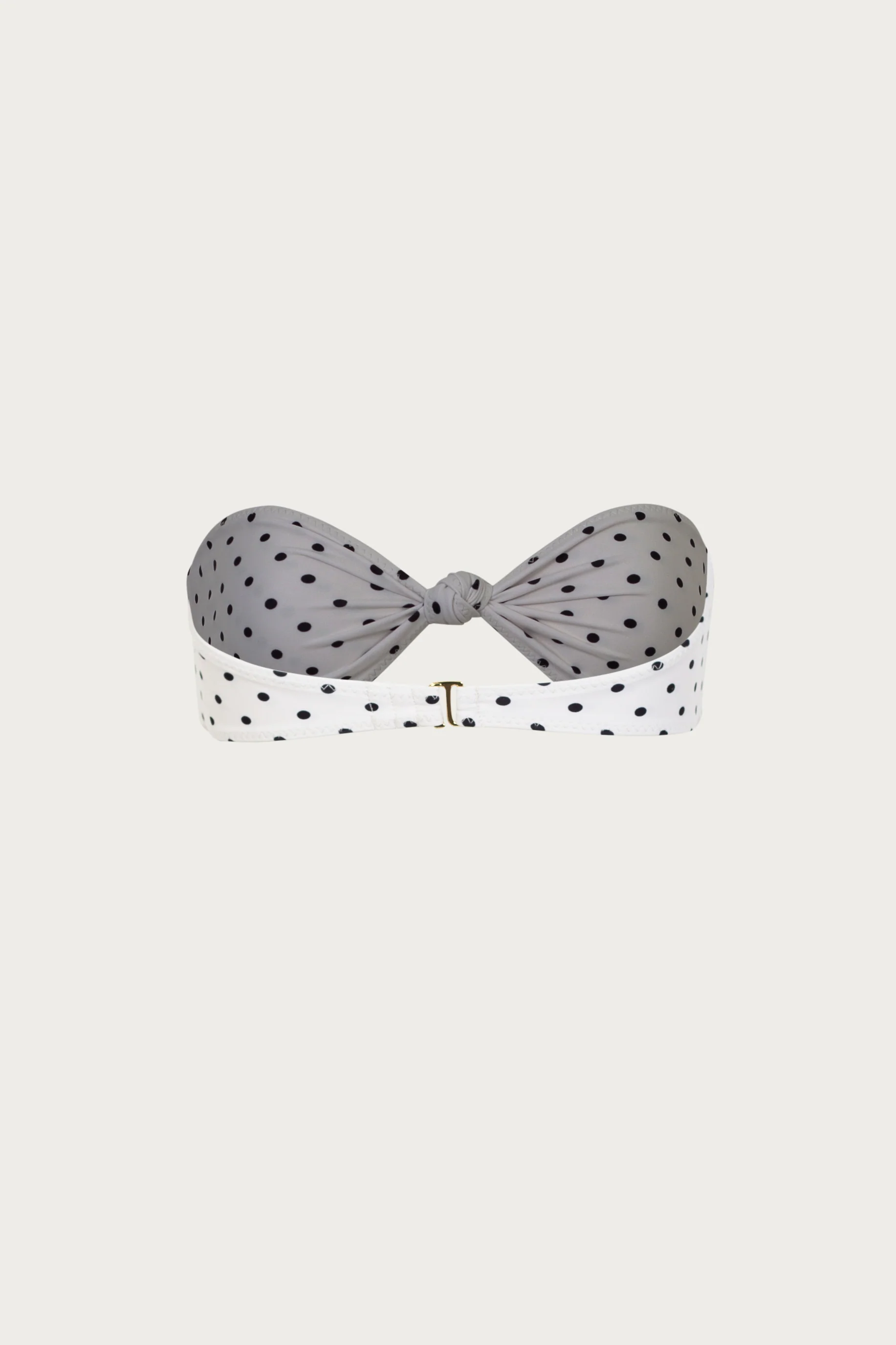 Knotted Bandeau Top (Cream Black Polka Dot) - luluinthesky