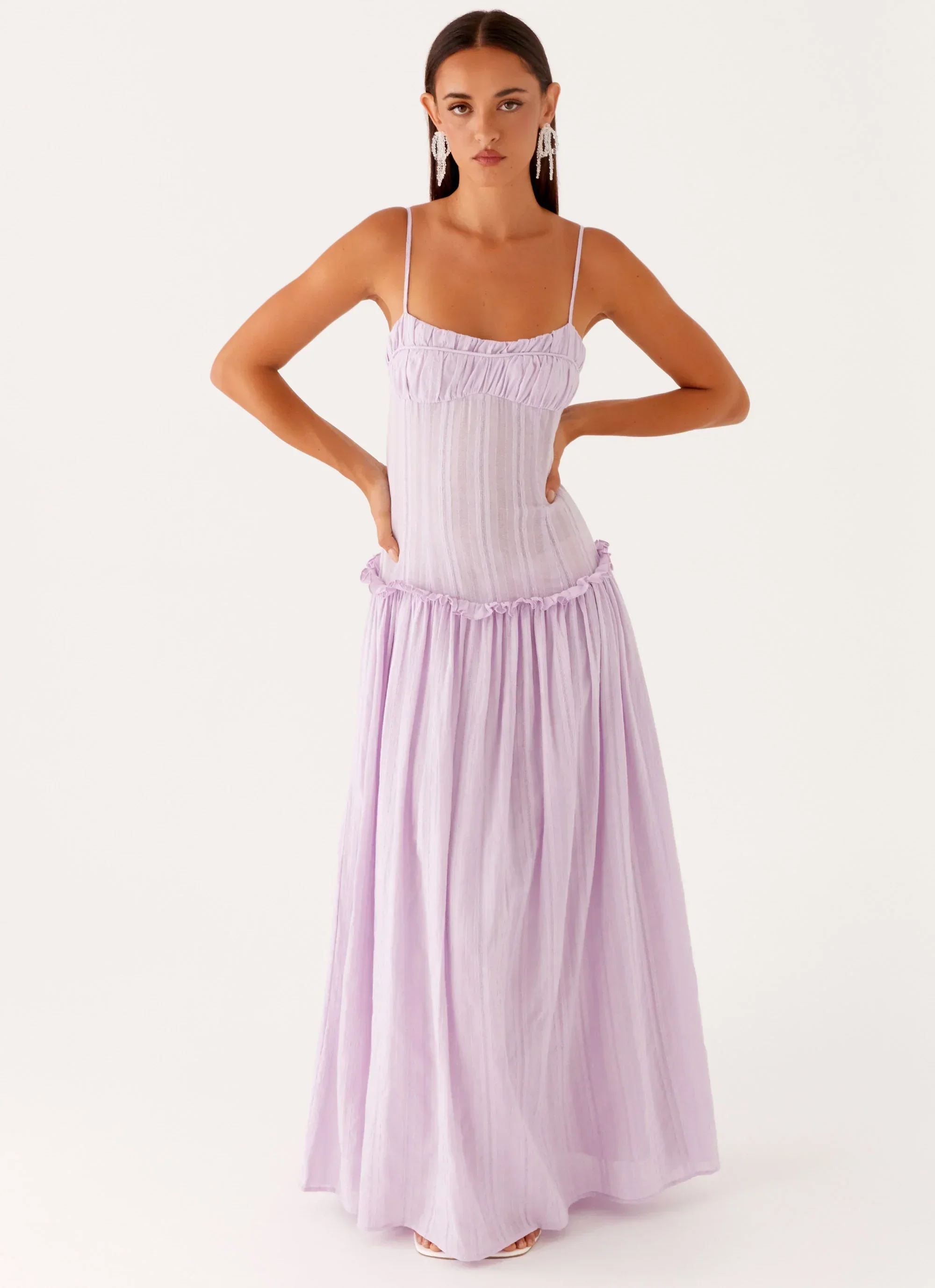 Jacinda Drop Waist Maxi Dress - Lavender - luluinthesky