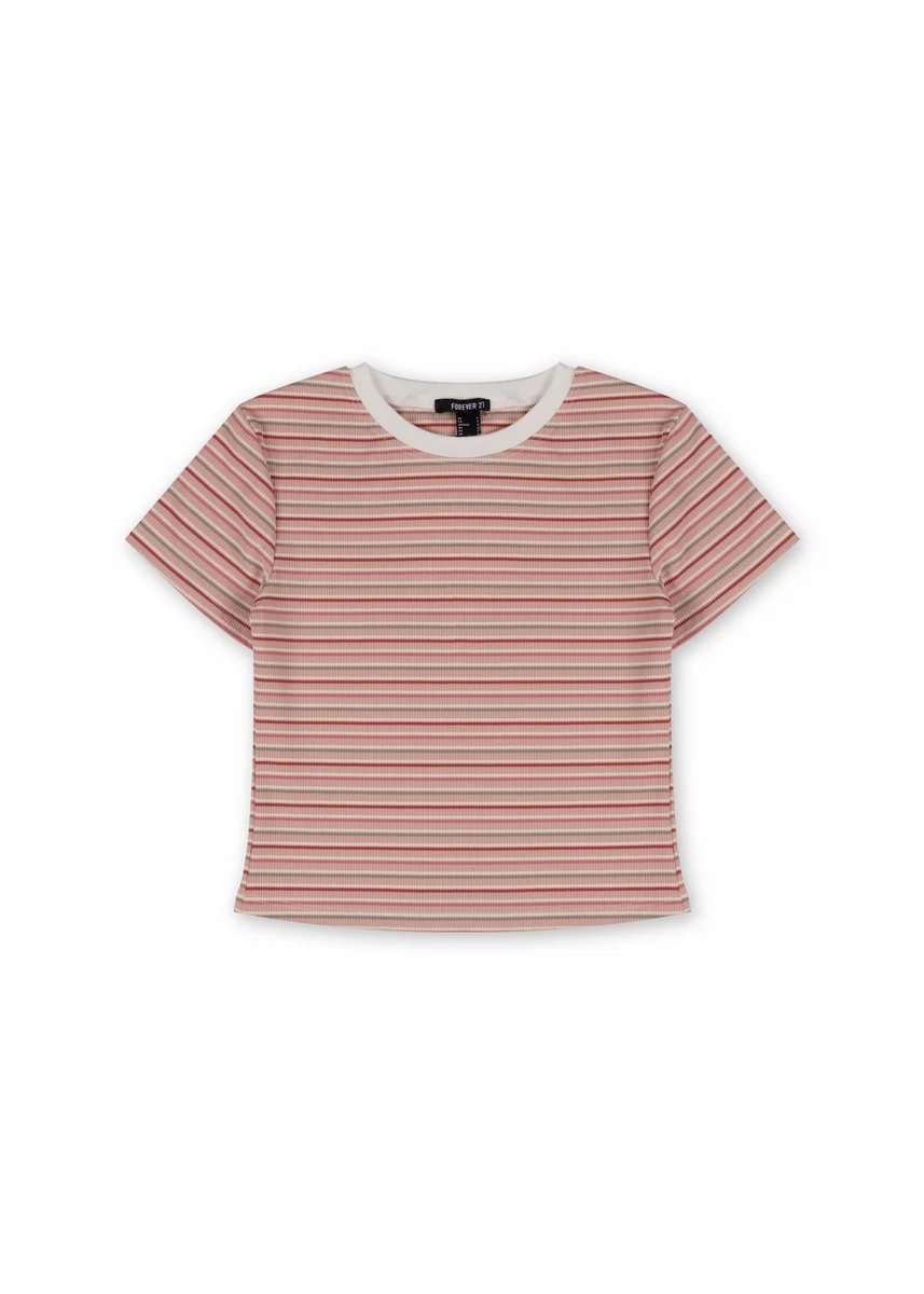 Rib-Knit Striped Baby Tee