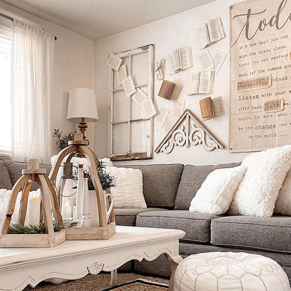 Rustic Wood Cloche Inspired Lanterns, Set of 2