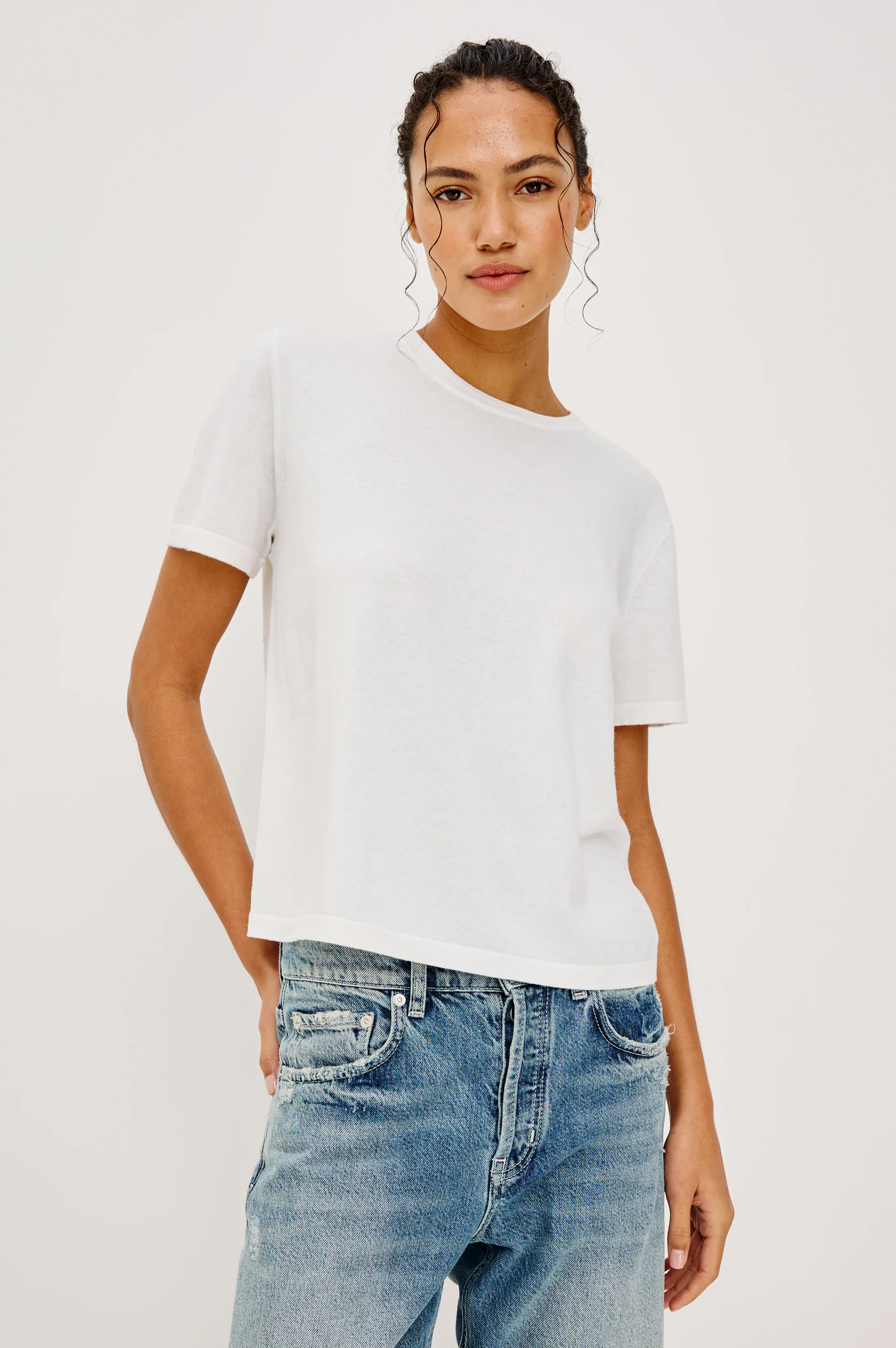 Cotton Cashmere T-Shirt - White