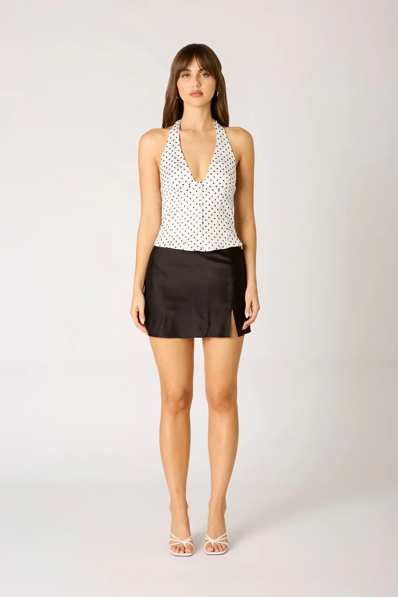 Satin A-line Mini Skirt