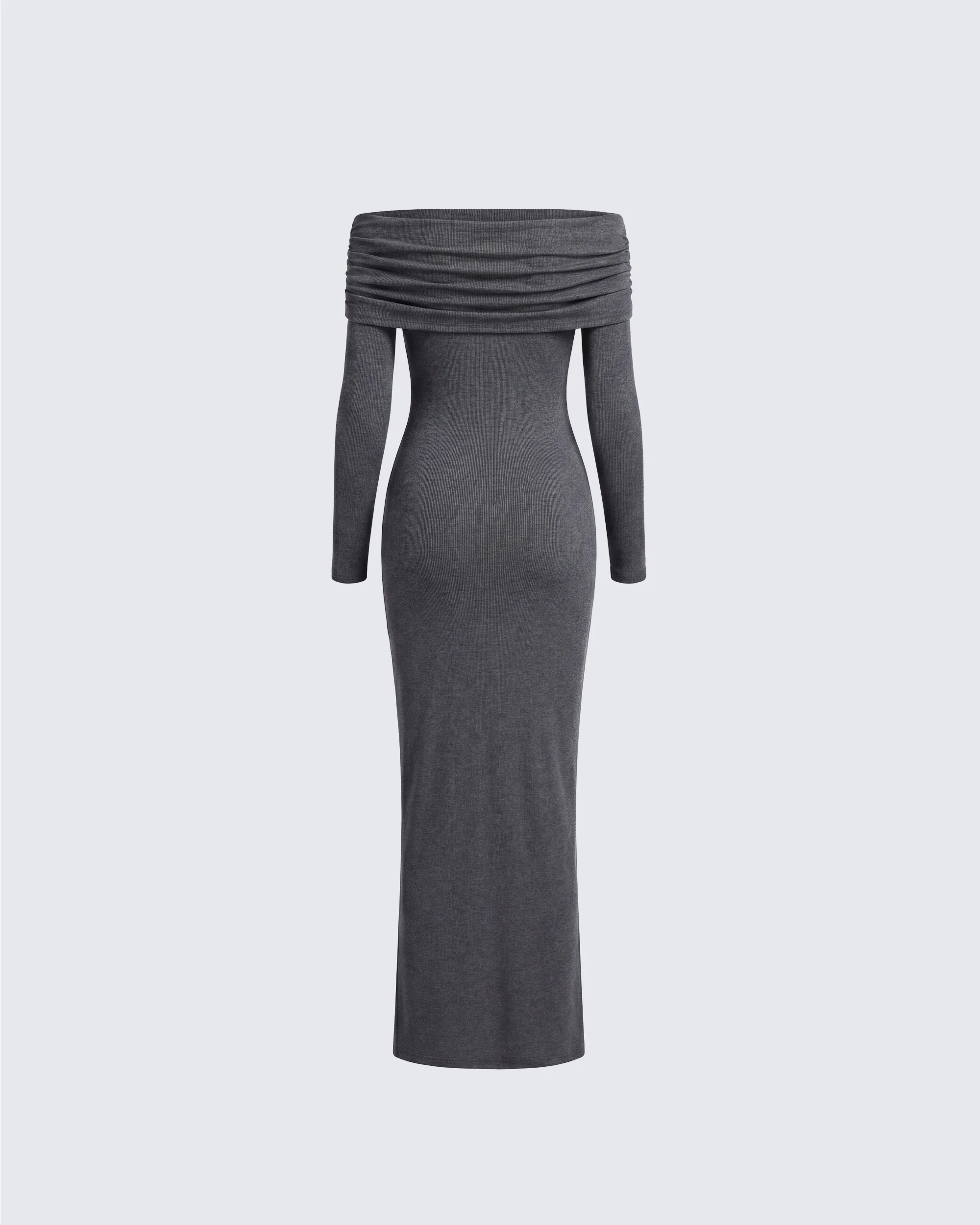 Kyan Charcoal Off Shoulder Maxi Dress