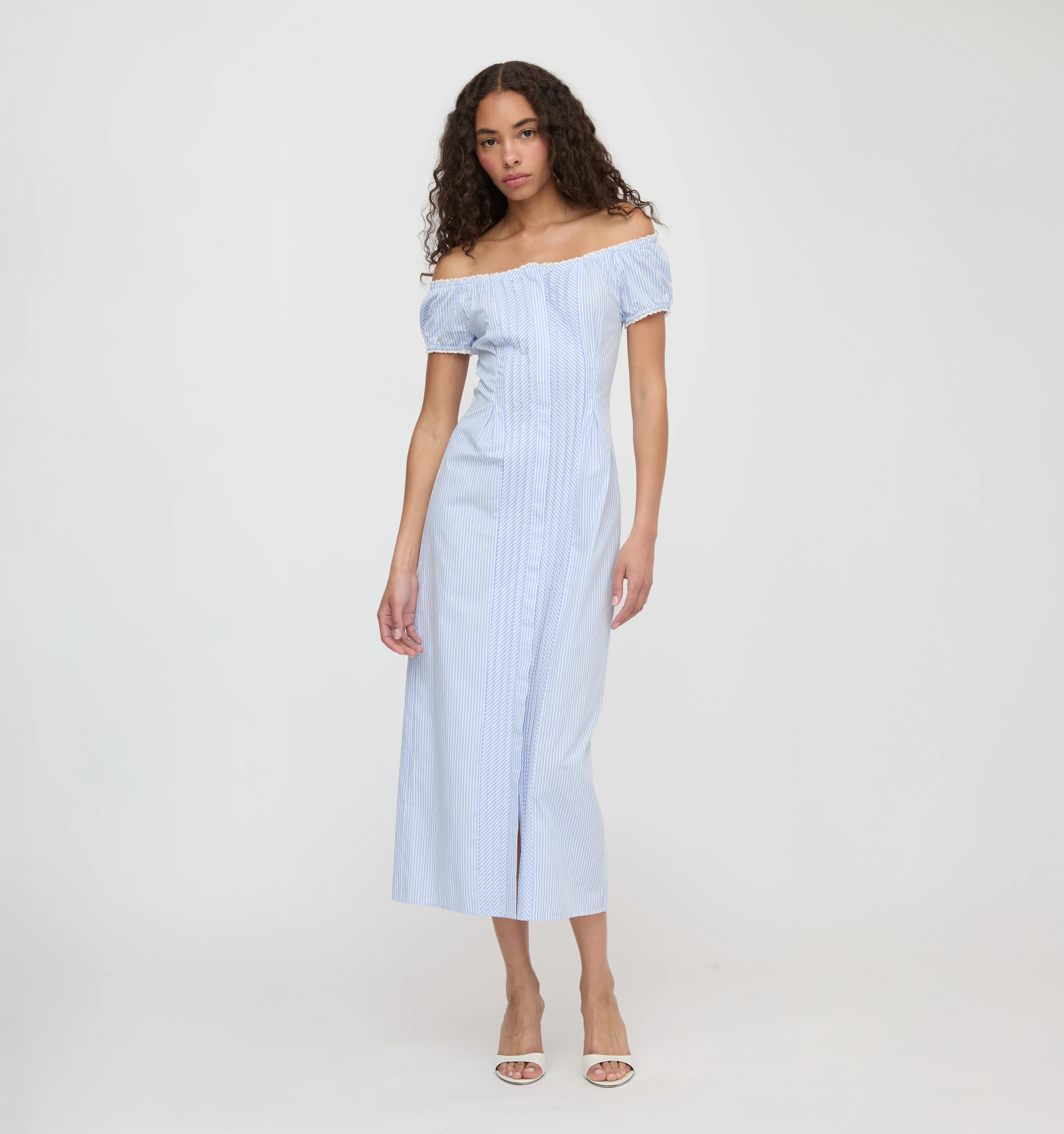 The Madison Dress - Blue/White Stripe