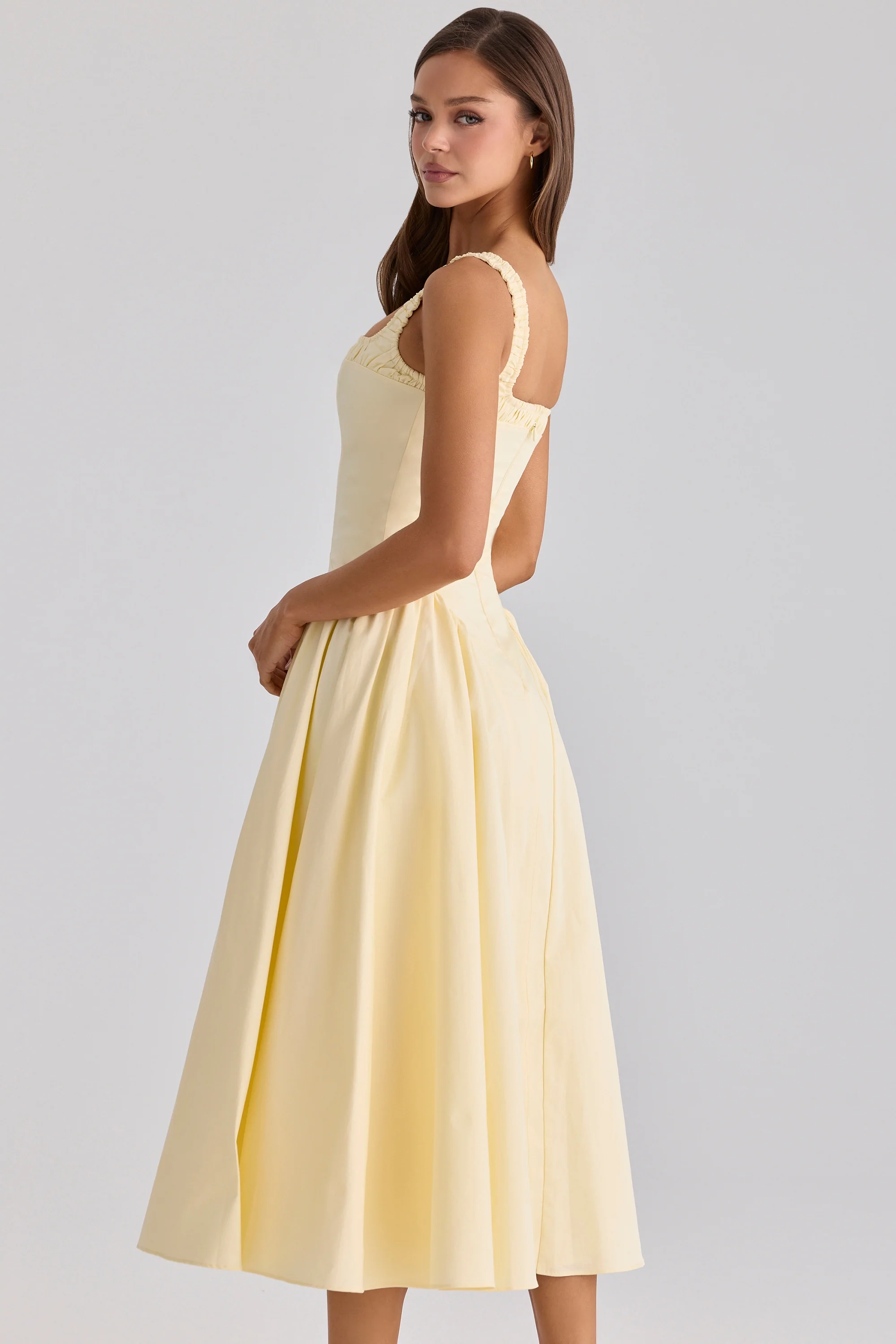 Lemon Cotton Midi Sundress