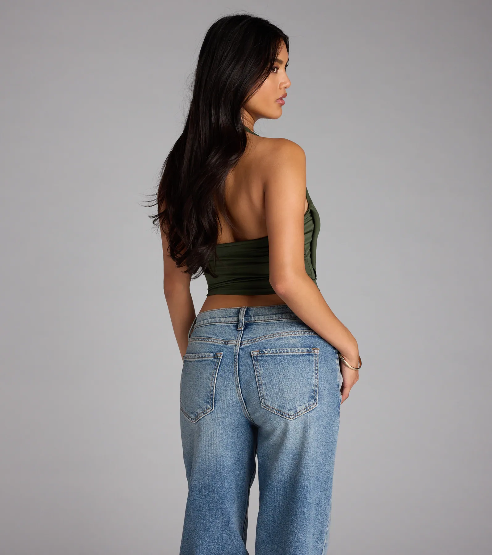 Take The Plunge Sleeveless Halter Crop Top - luluinthesky