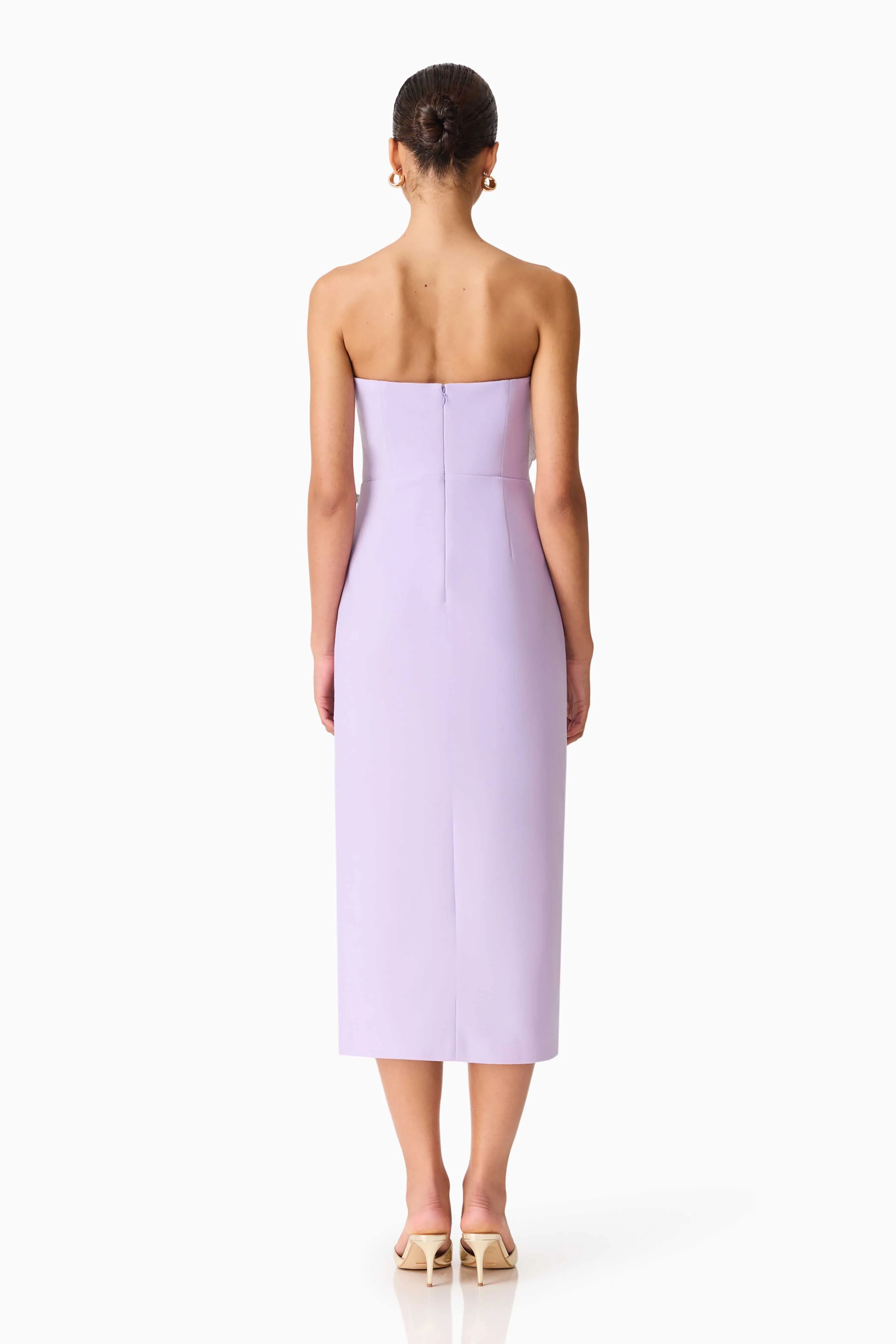 Hope Strapless Midi Dress in Purple