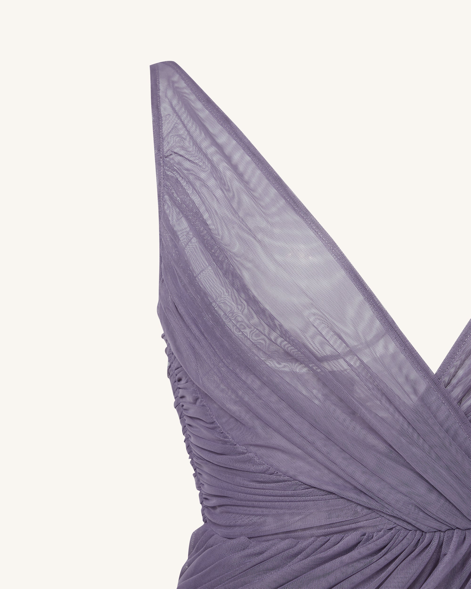 Luna Flowing Mesh Gown - Lavender - FASHION NOB