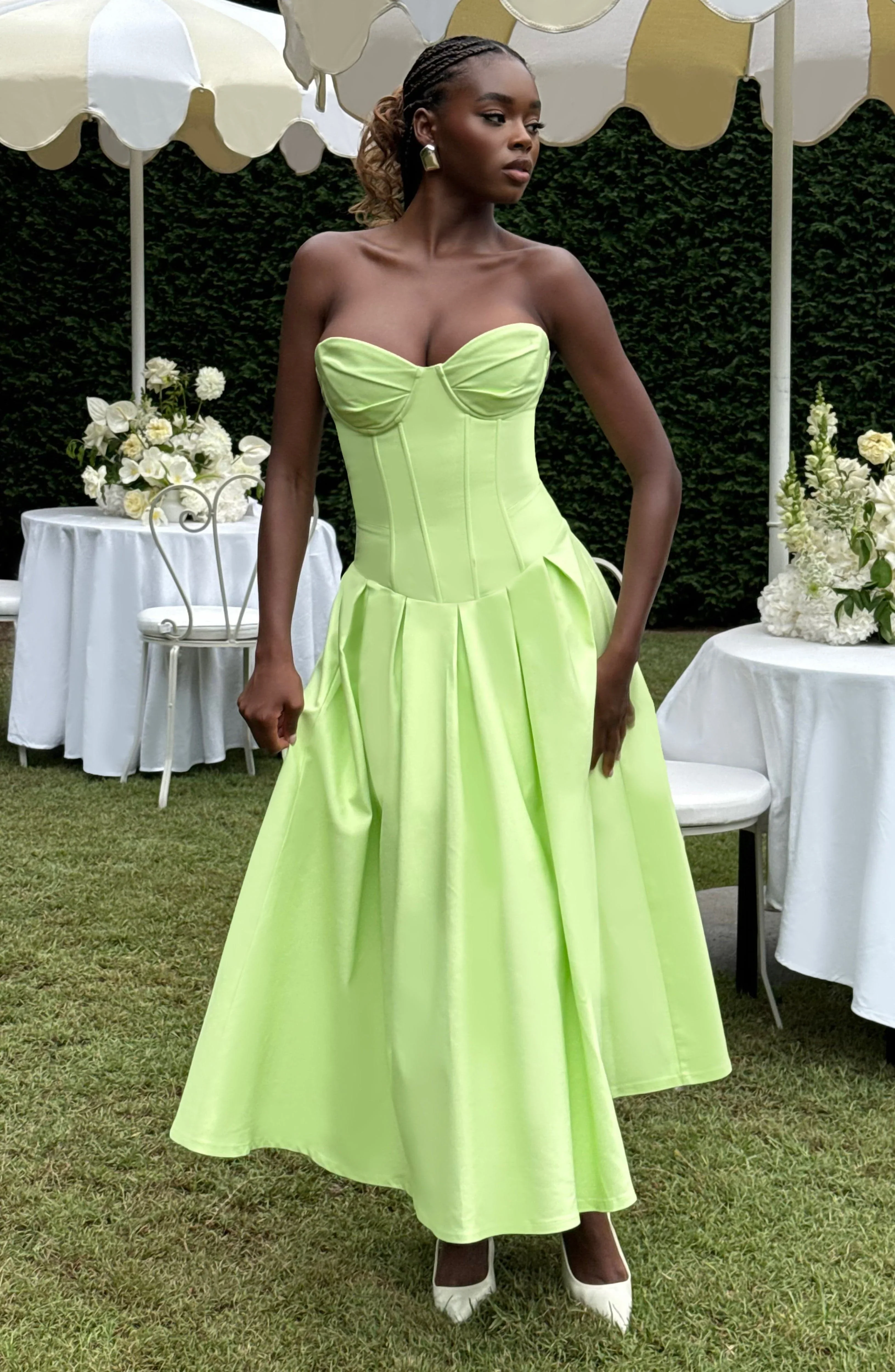 Salma Midi Dress - Lime