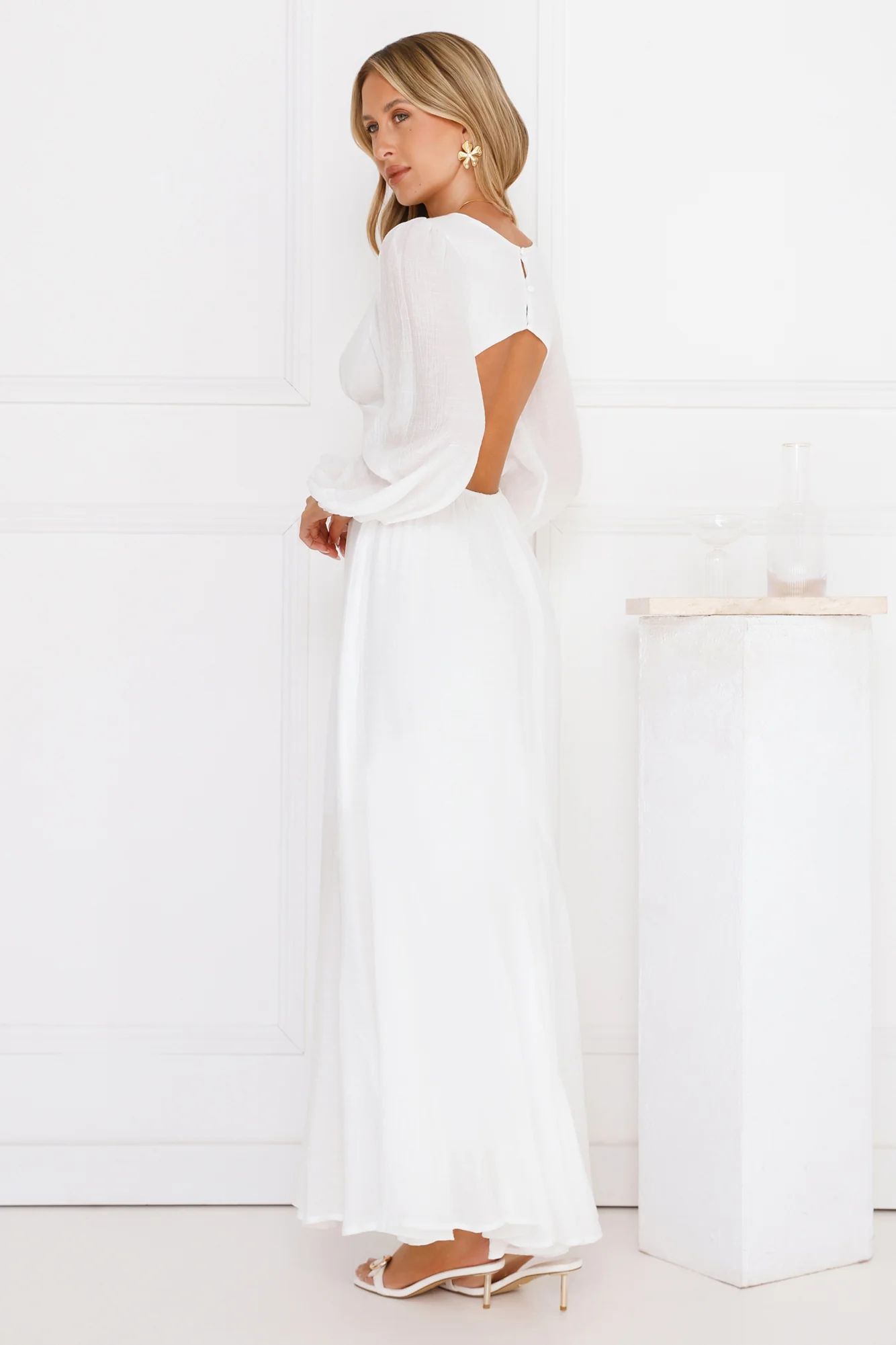 Meadow Dusk Maxi Dress White - luluinthesky