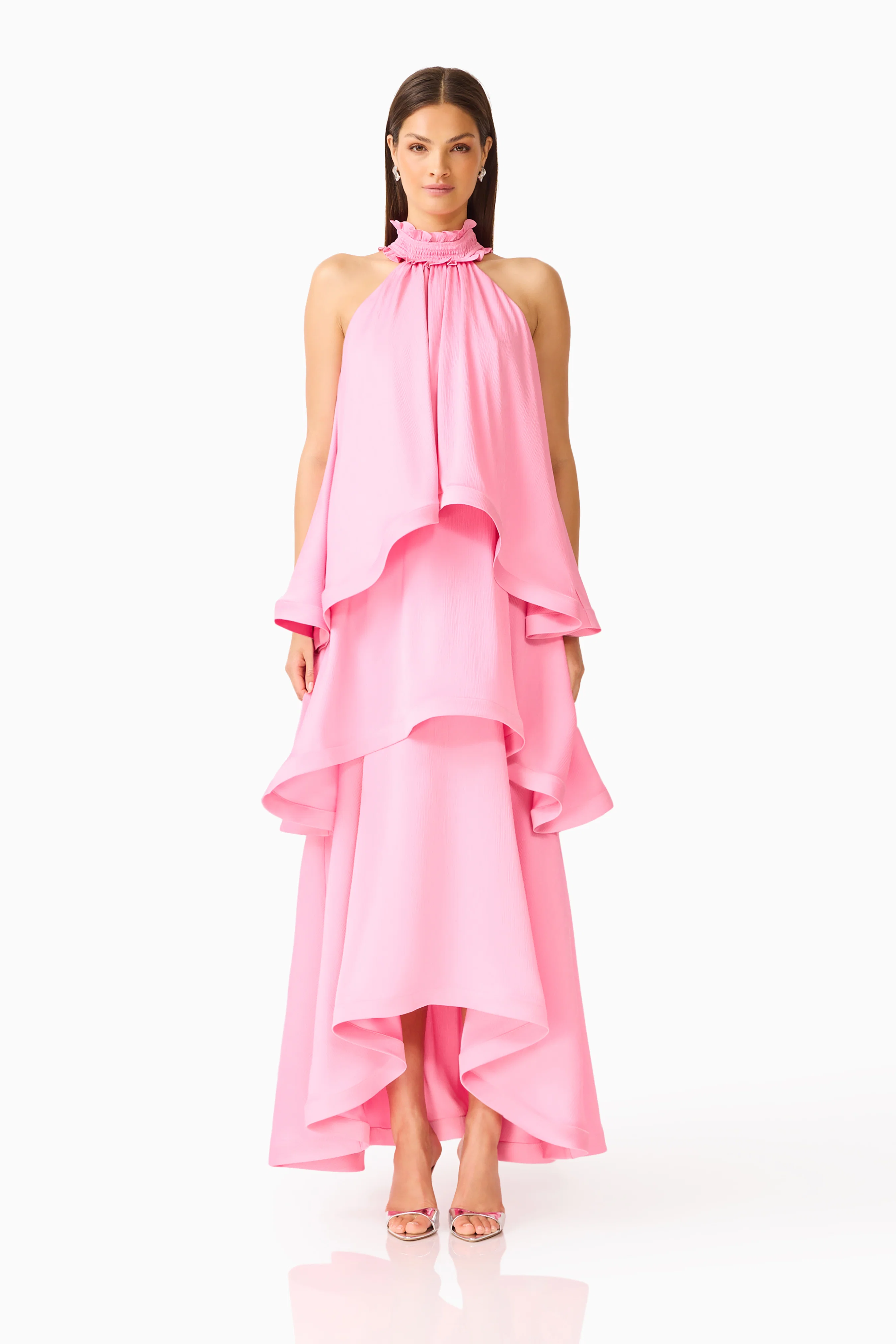 Calista Tiered Gown in Pink