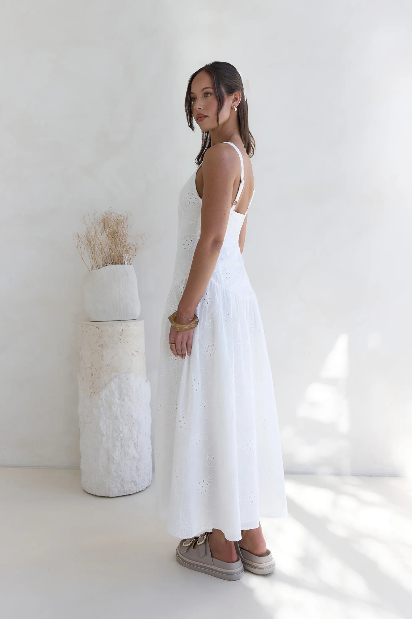 Jasmine Jewel Embroidered Maxi Dress White - luluinthesky
