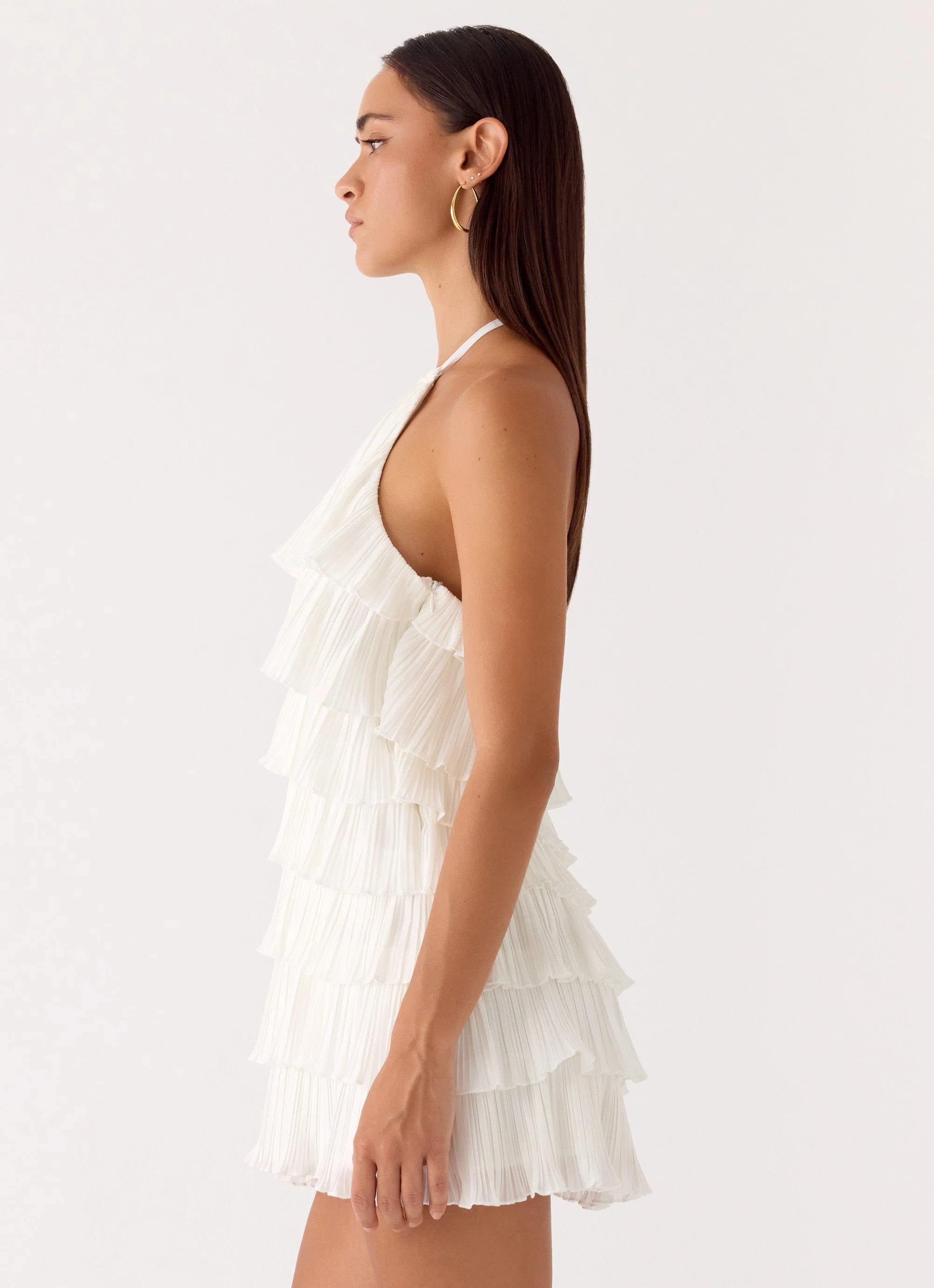 Lunar Bloom Mini Dress - Ivory