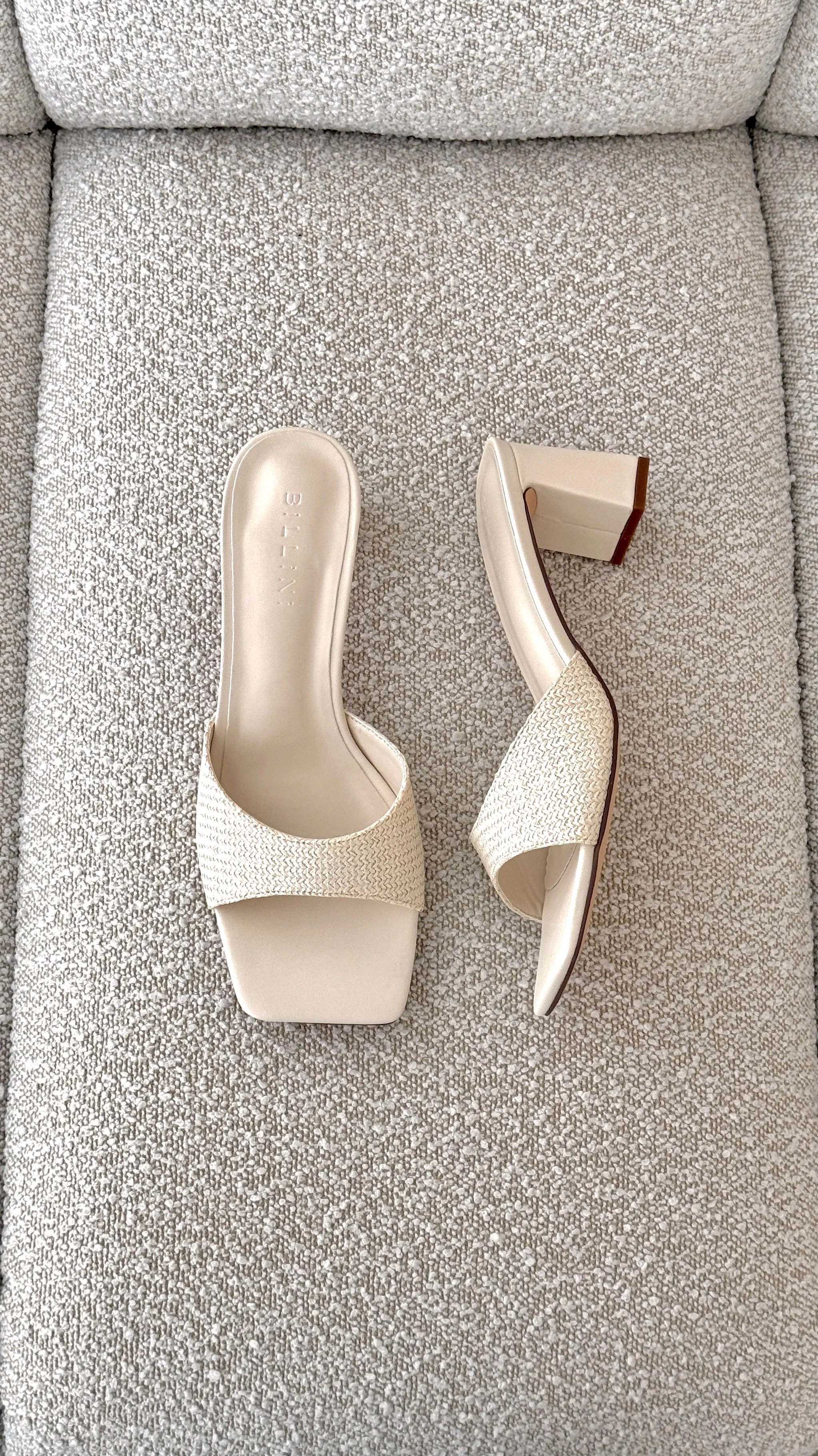 Freda Heel - Cream Raffia