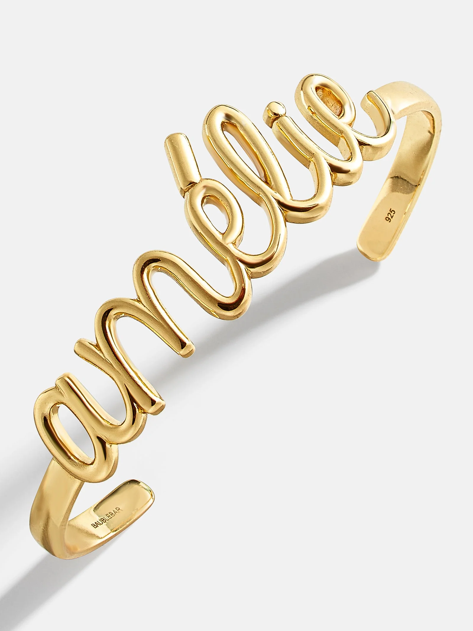 14K Gold Custom Nameplate Cuff Bracelet - 14K Gold