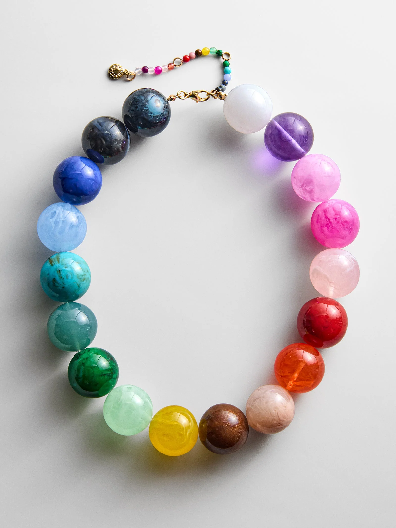 Jane Beaded Necklace - Rainbow Bead