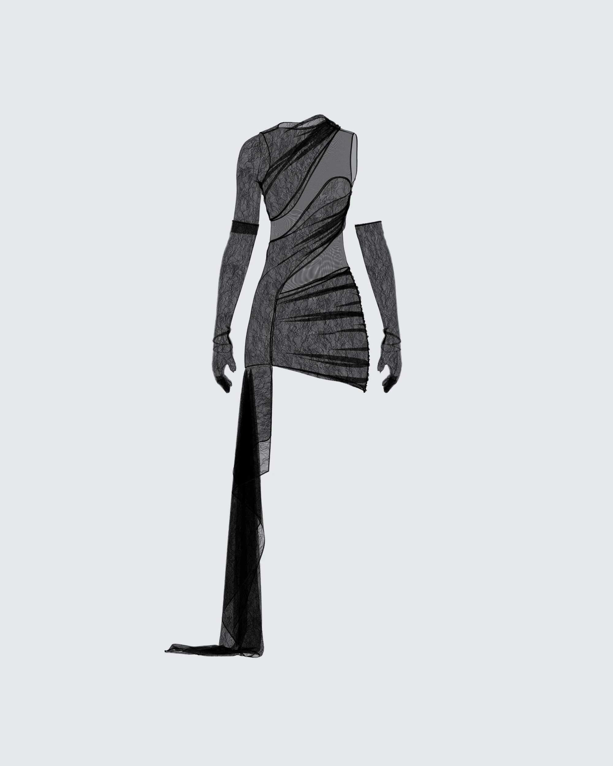 Serena Black Mini Dress and Gloves