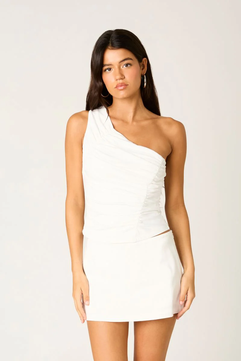 Asymmetrical Ruched Top