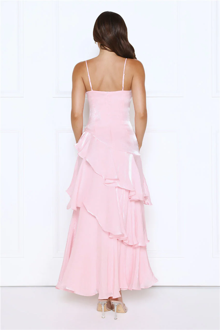 Peachy Glow Maxi Dress Pink - luluinthesky