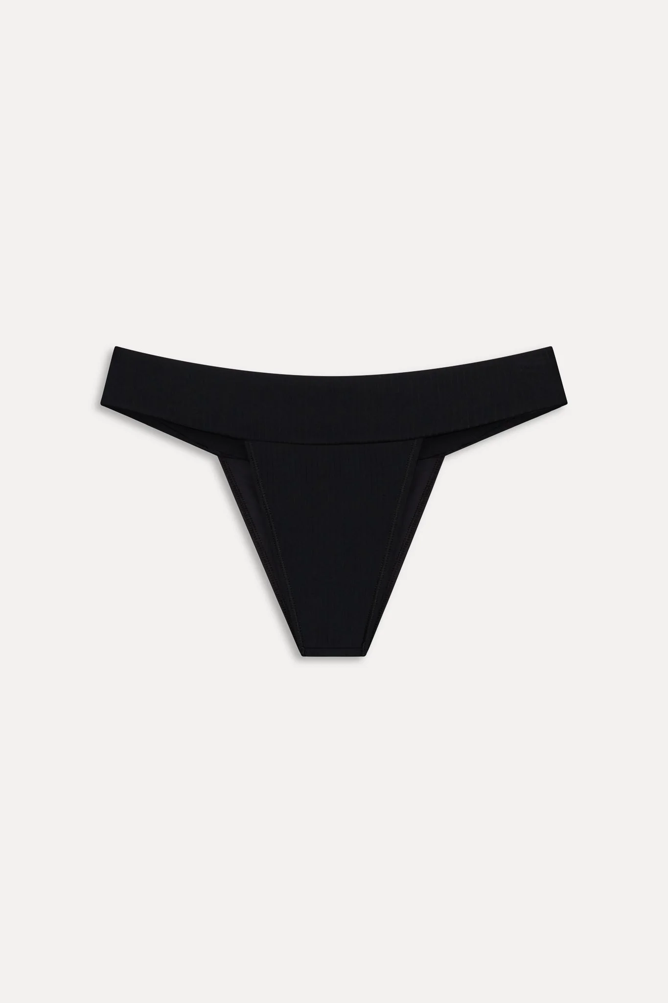 Nick Cheeky Ribbed Bikini Bottom - Black
