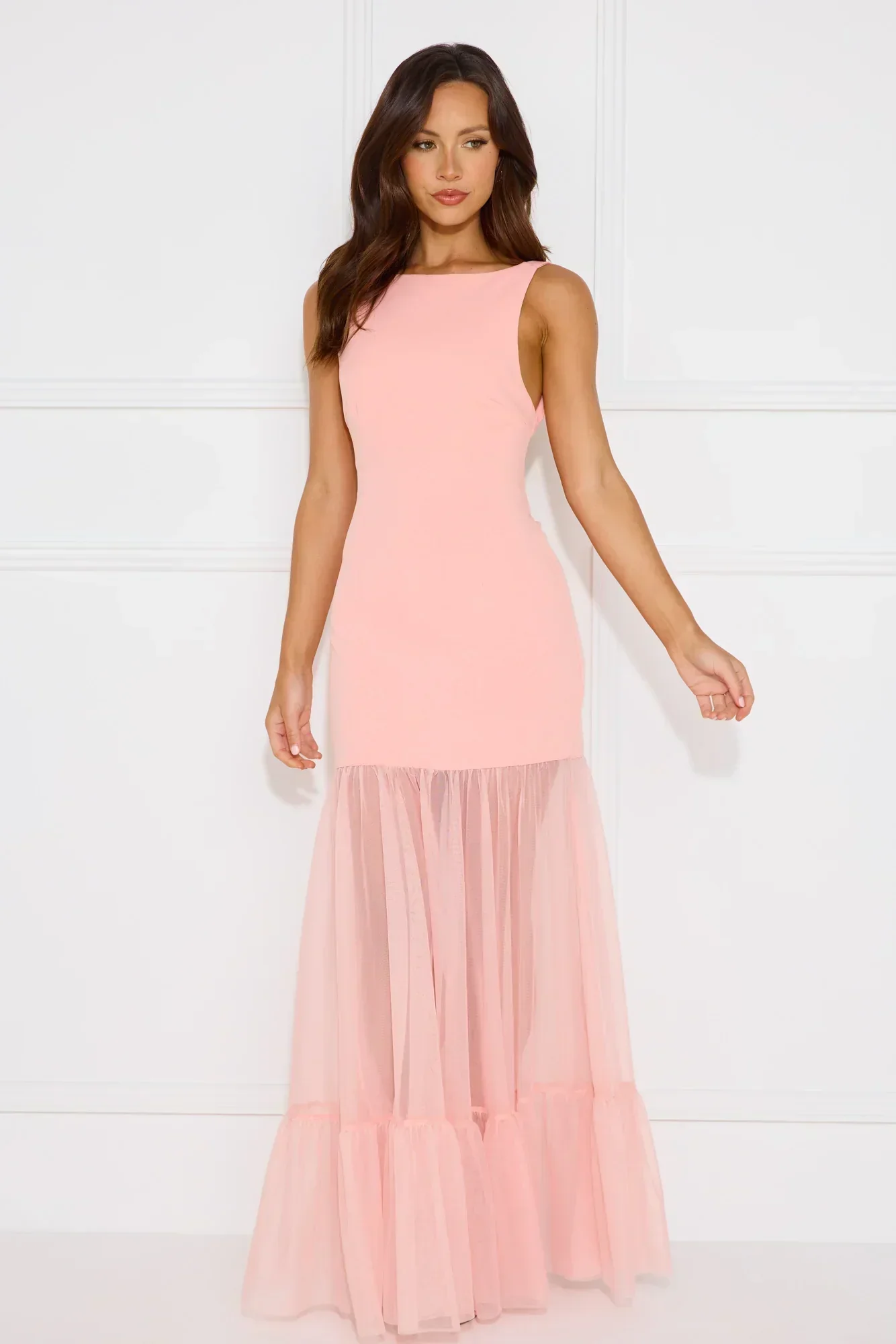 Chic Whispers Maxi Dress Pink - luluinthesky