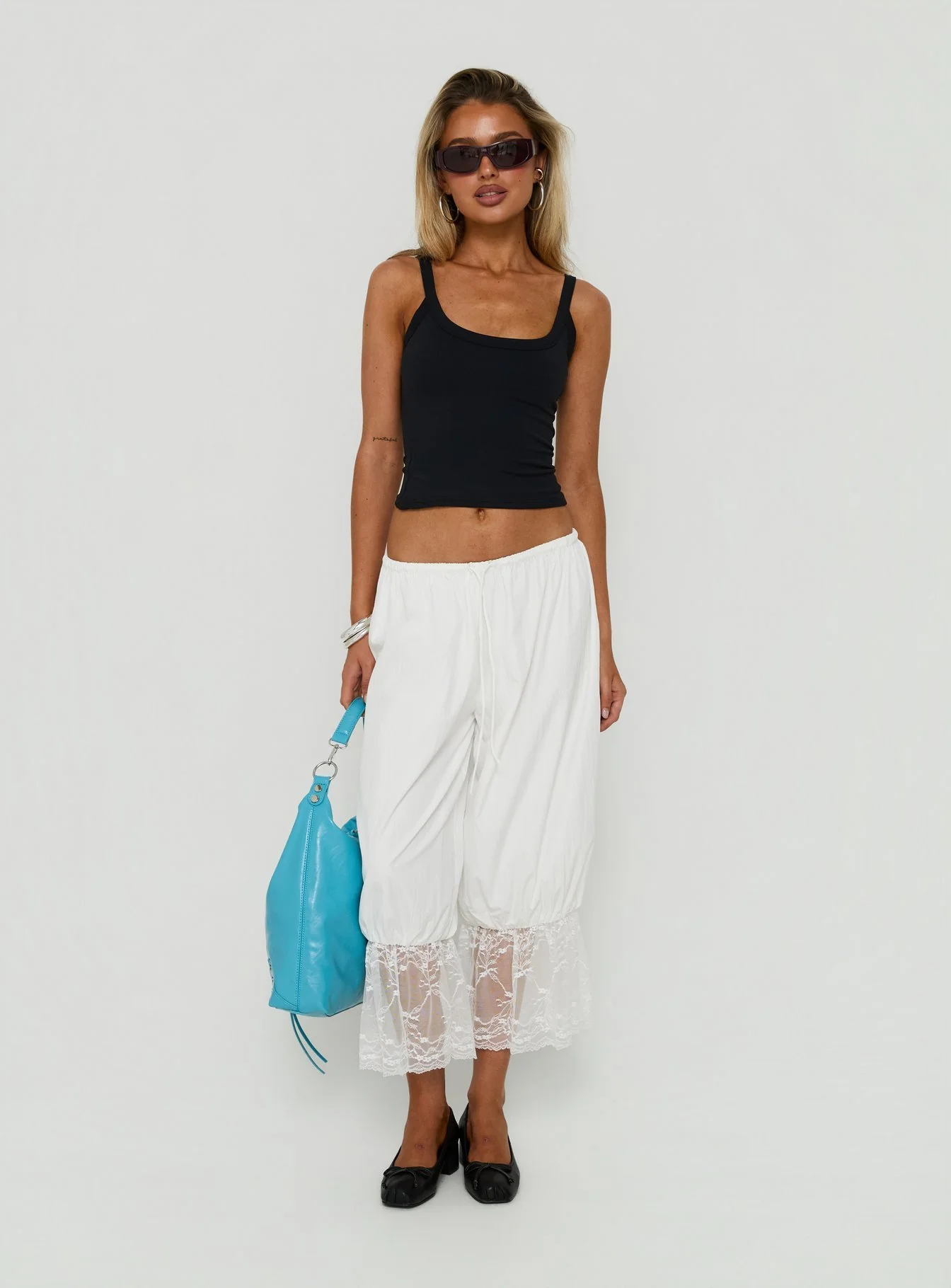 Daiana Lace Culotte Pants Cream