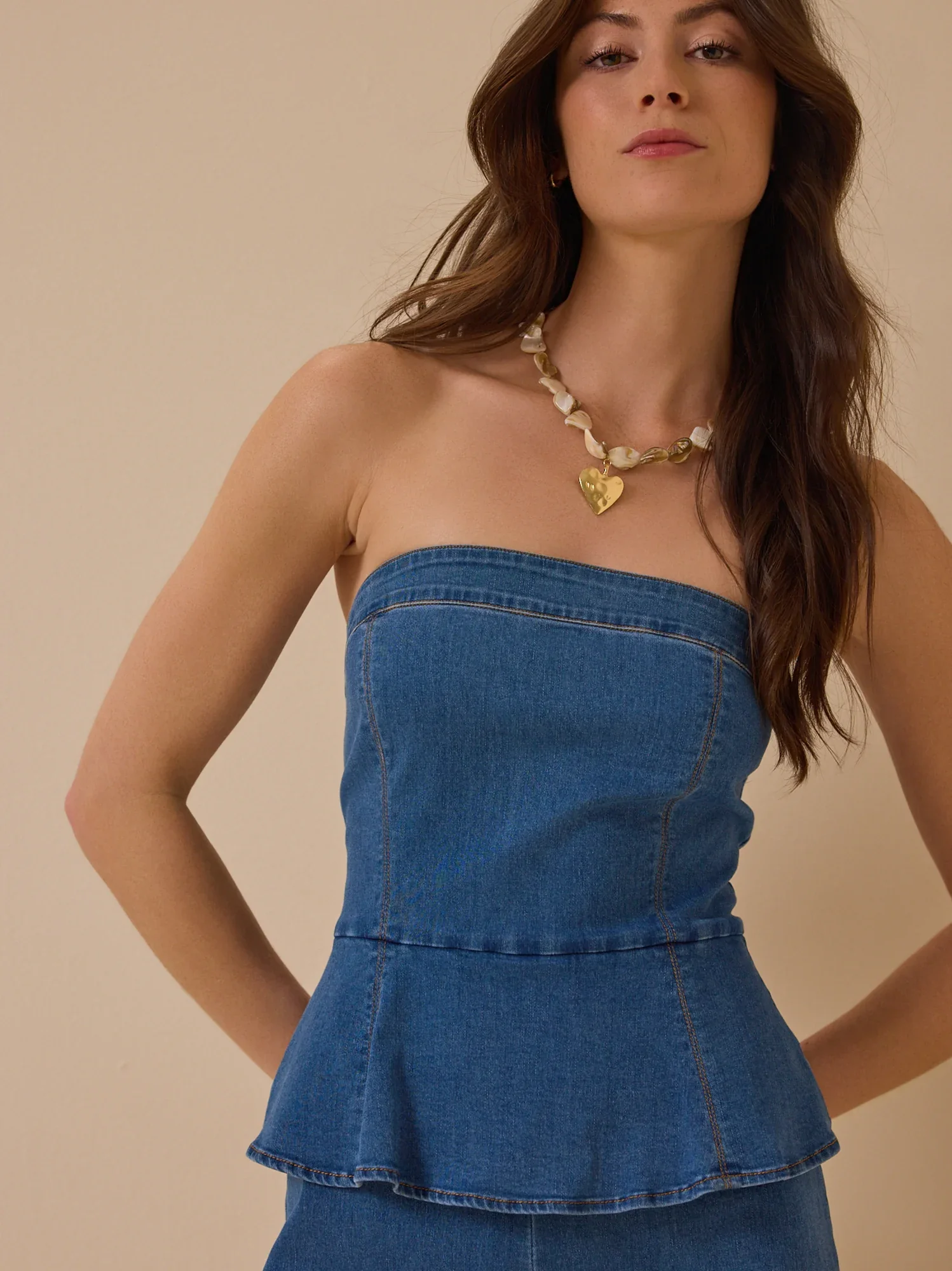 Dakota Strapless Denim Romper