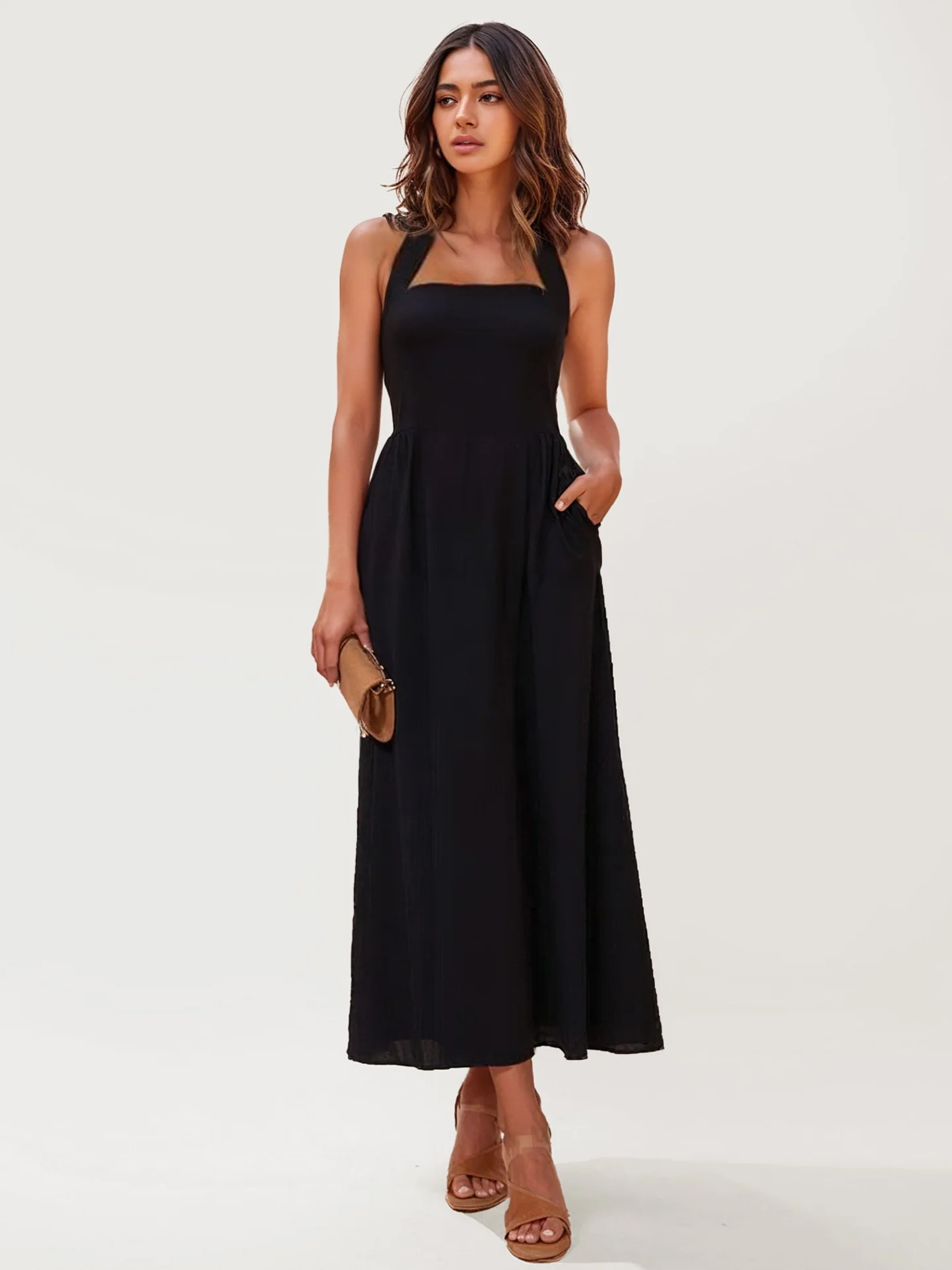 Halter Neck Midi Dress