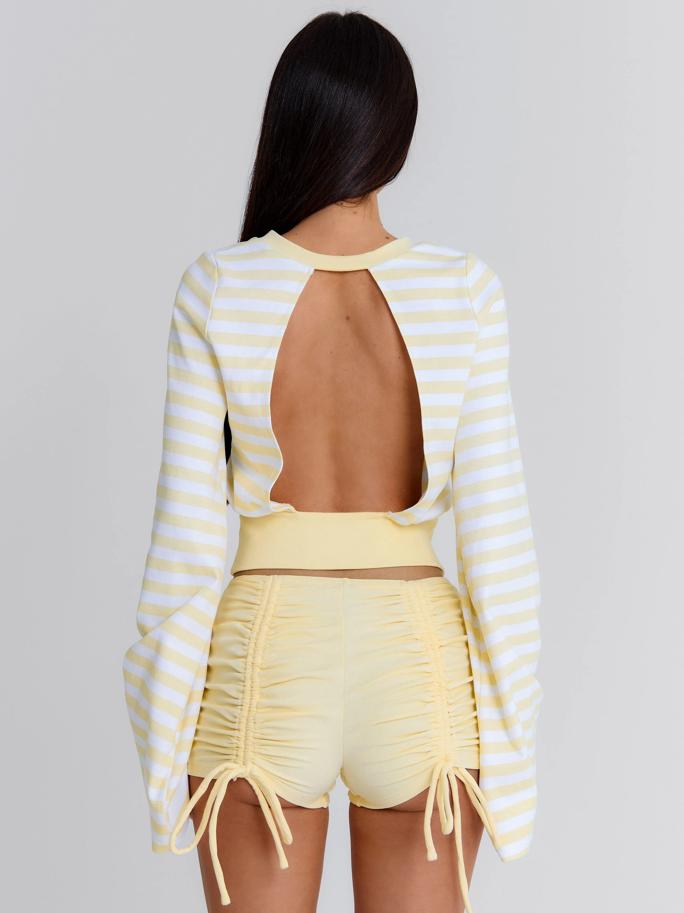 Martae Crop Top Yellow Stripe