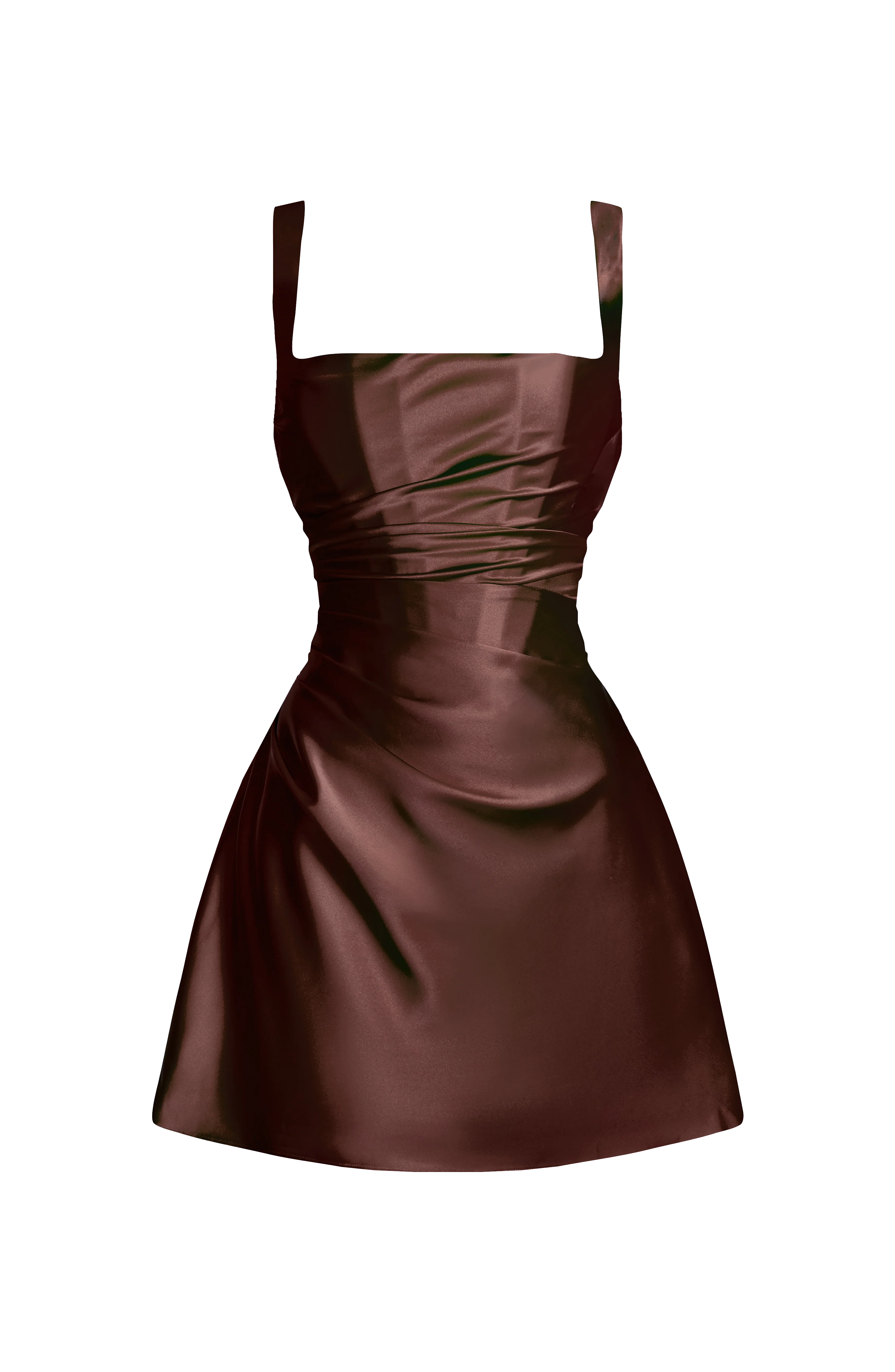 Calanthe Mini Dress - Plum Brown