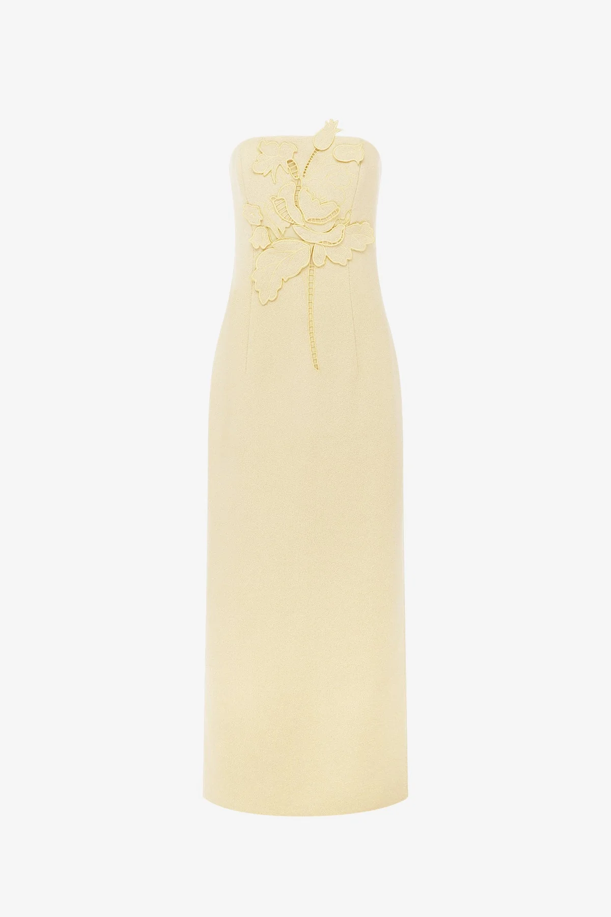 Rayna Appliqué Tweed Maxi Dress - Dusty Yellow