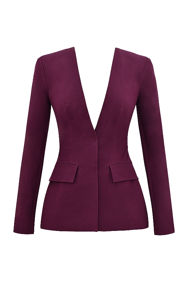 Wine Deep V Blazer