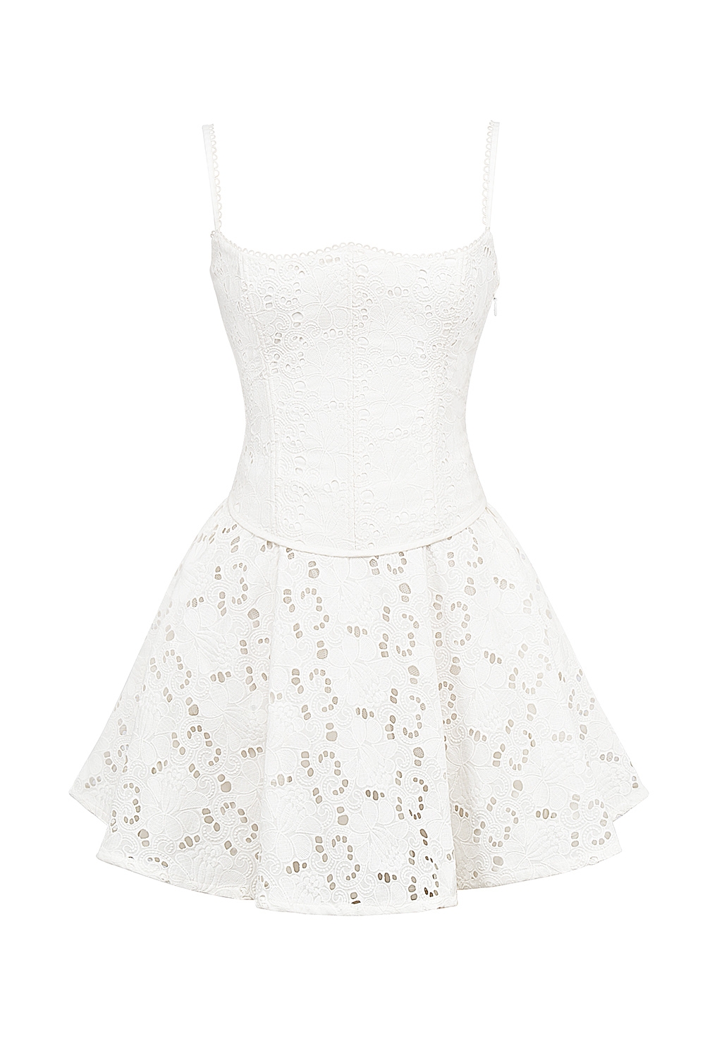 White Broderie Anglais Mini Dress