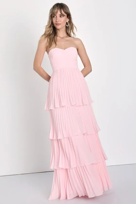 Seriously Sensational Black Strapless Tiered Maxi Dress - luluinthesky